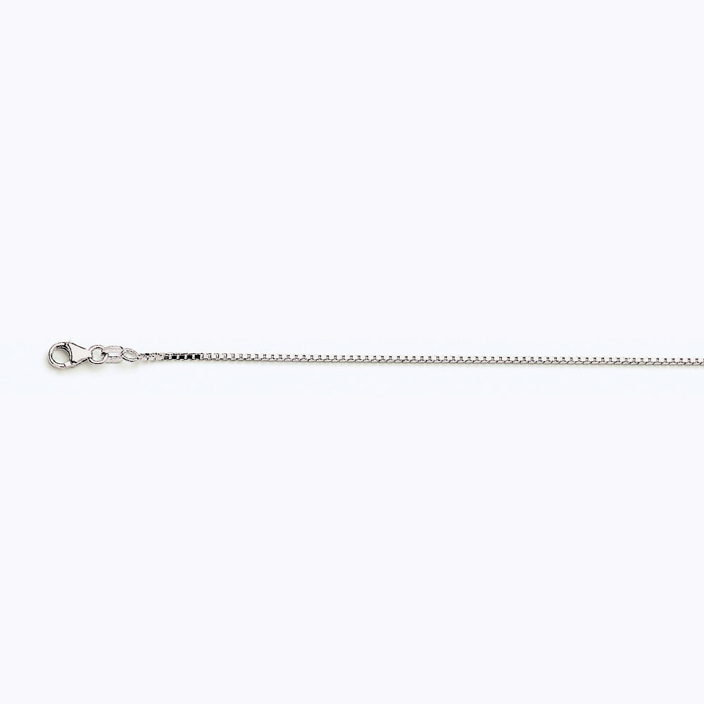 10K WHITE GOLD BOX 068 GAUGE 30" CHAIN NECKLACE (AVAILABLE IN LENGTHS 7" - 30")