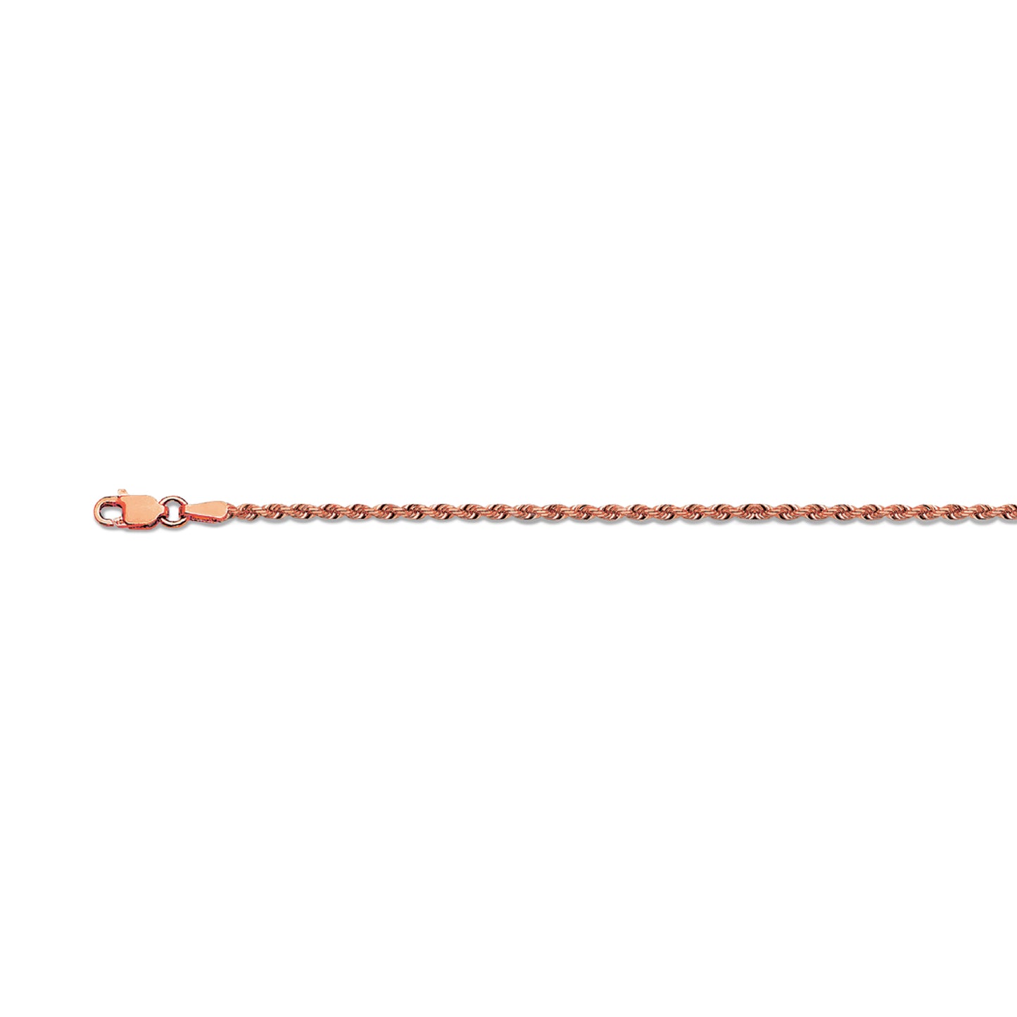 14K 2.5MM ROSE GOLD SOLID DC ROPE 20" CHAIN NECKLACE (AVAILABLE IN LENGTHS 7" - 30")