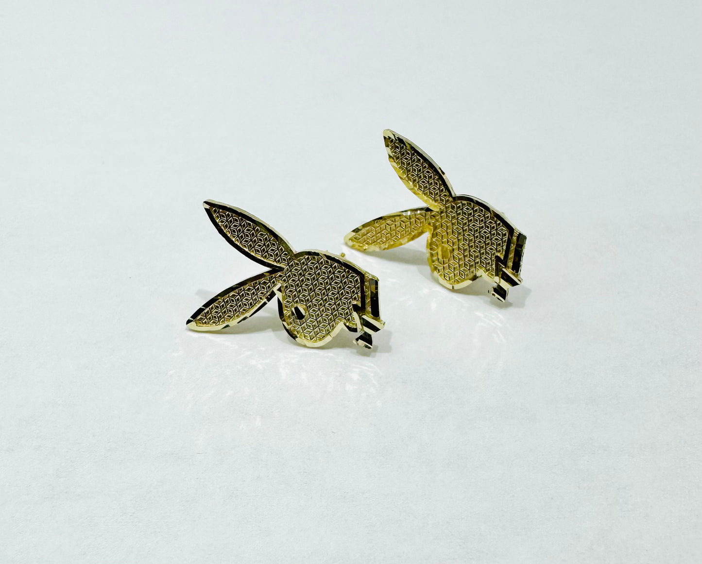 10K GOLD PLAYBOY BUNNY EARRINGS, WEIGHT: 2gm