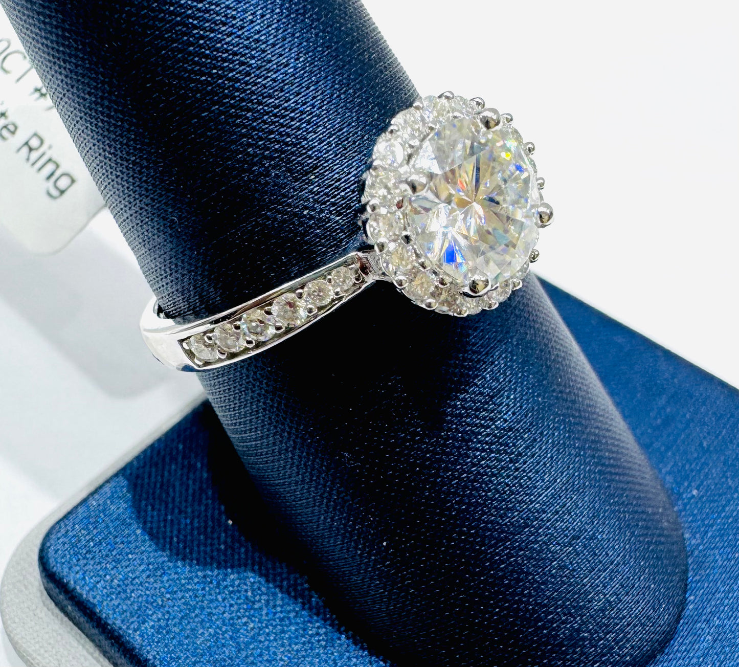 SILVER MOISSANITE RING 1.60CT, SIZE: 7