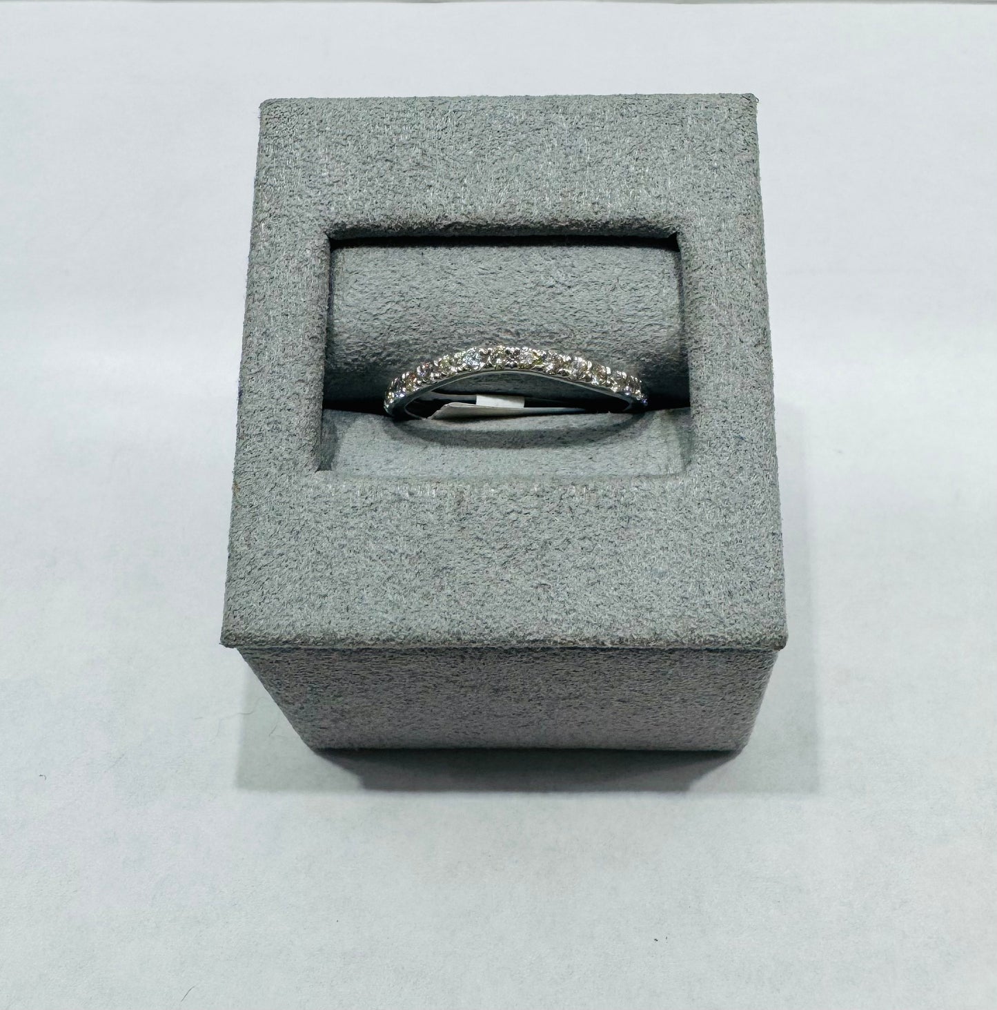14K WHITE GOLD NATURAL DIAMOND WEDDING BAND 0.33CT, SIZE: 7