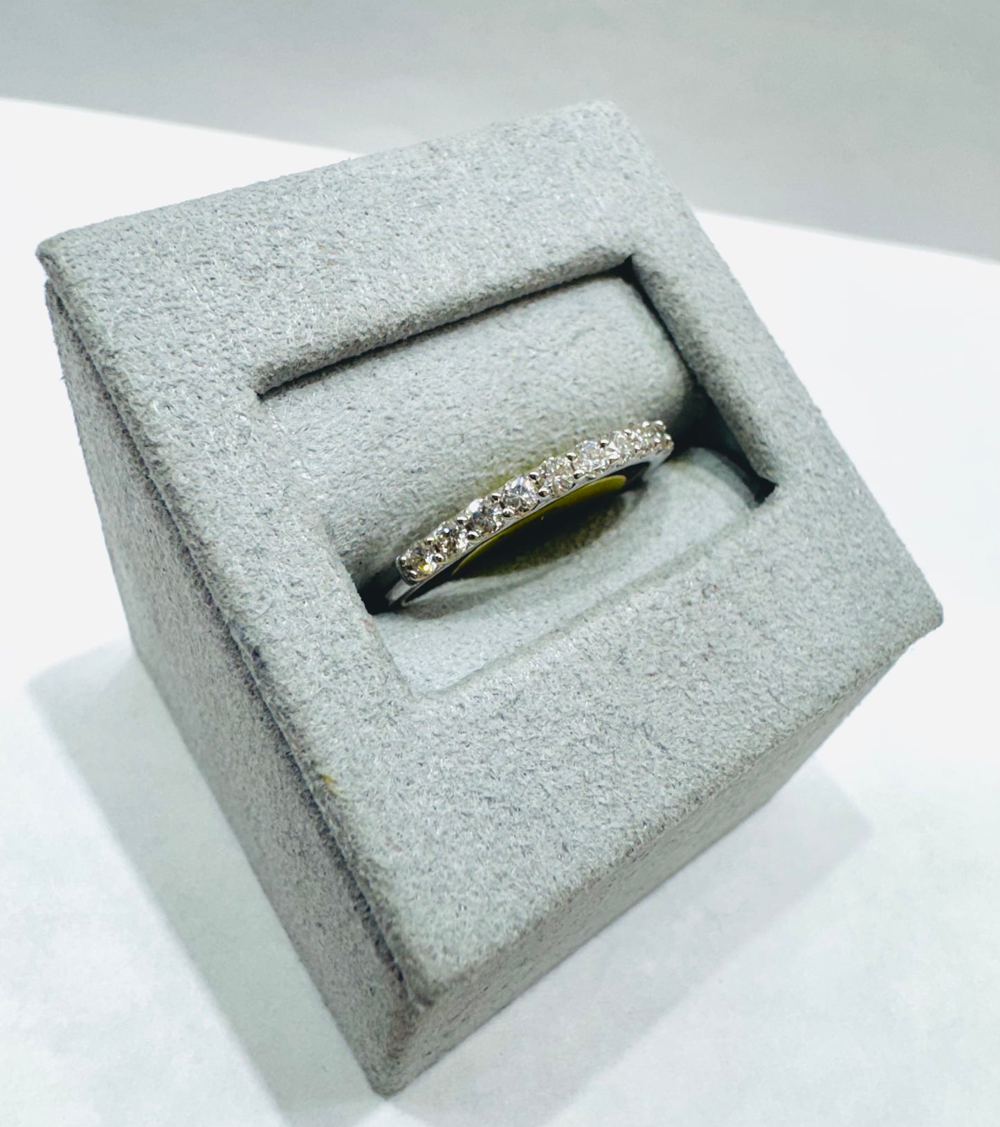 14K WHITE GOLD NATURAL DIAMOND WEDDING BAND 0.50CT, SIZE: 6.5