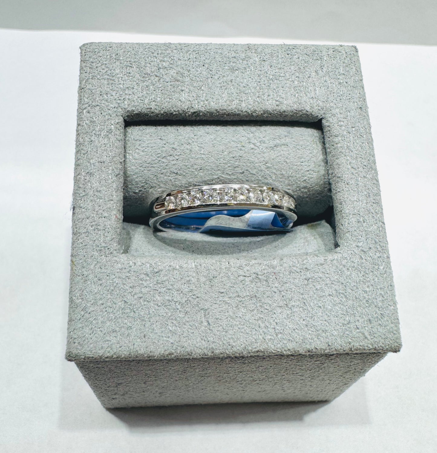 14K WHITE GOLD NATURAL DIAMOND WEDDING BAND, 1.00CTW, SIZE: 6.5