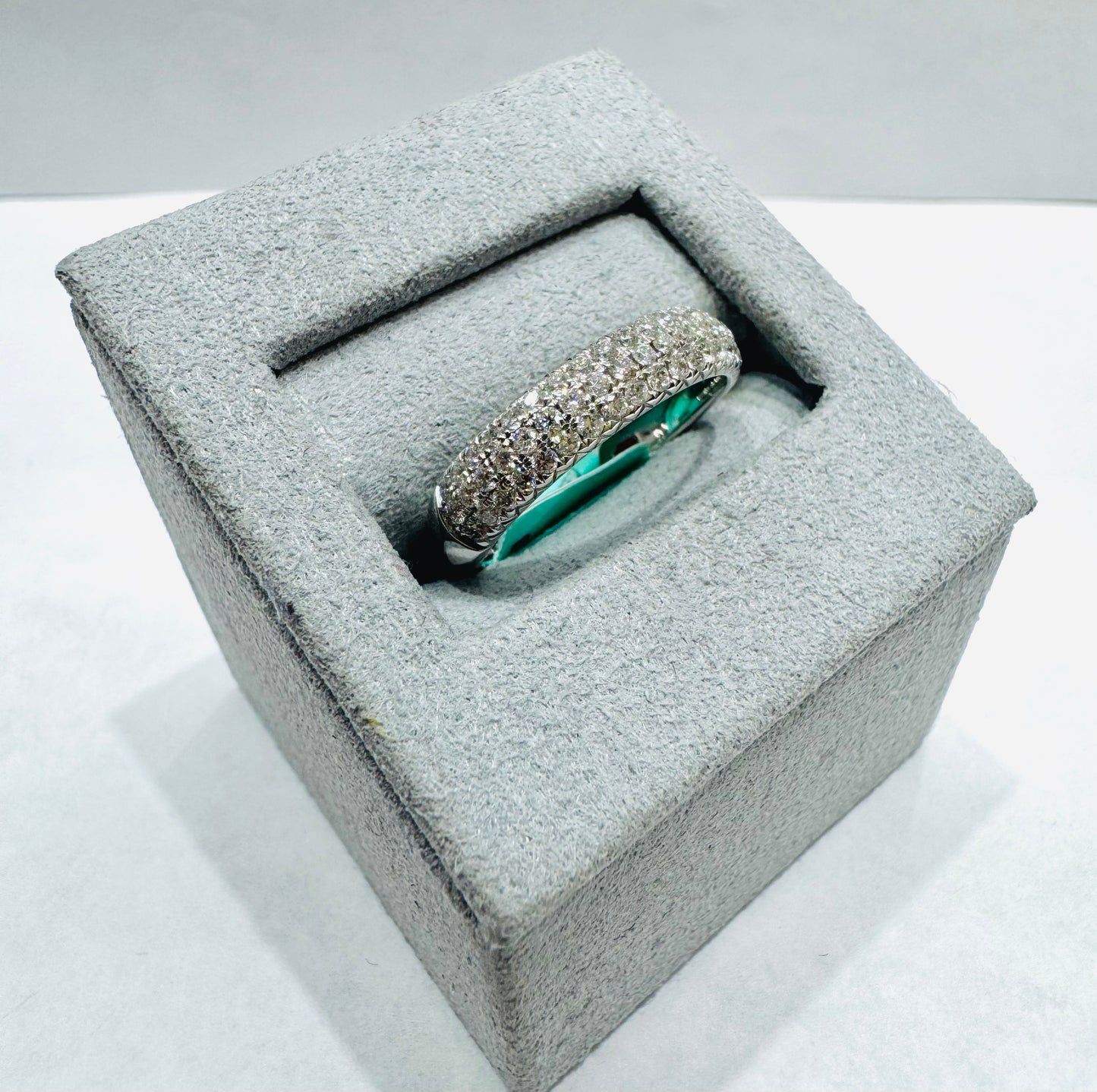 14K WHITE GOLD NATURAL DIAMOND WEDDING BAND 0.50CT, SIZE: 7