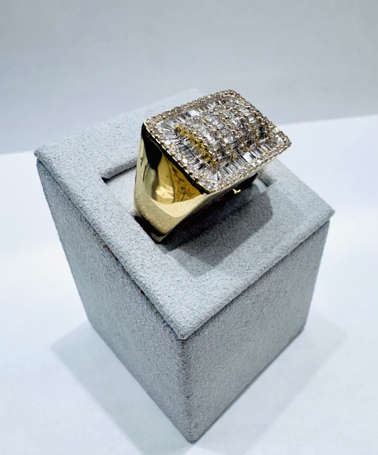 10K GOLD MENS NATURAL DIAMOND RING 1.95CT, SIZE: 10