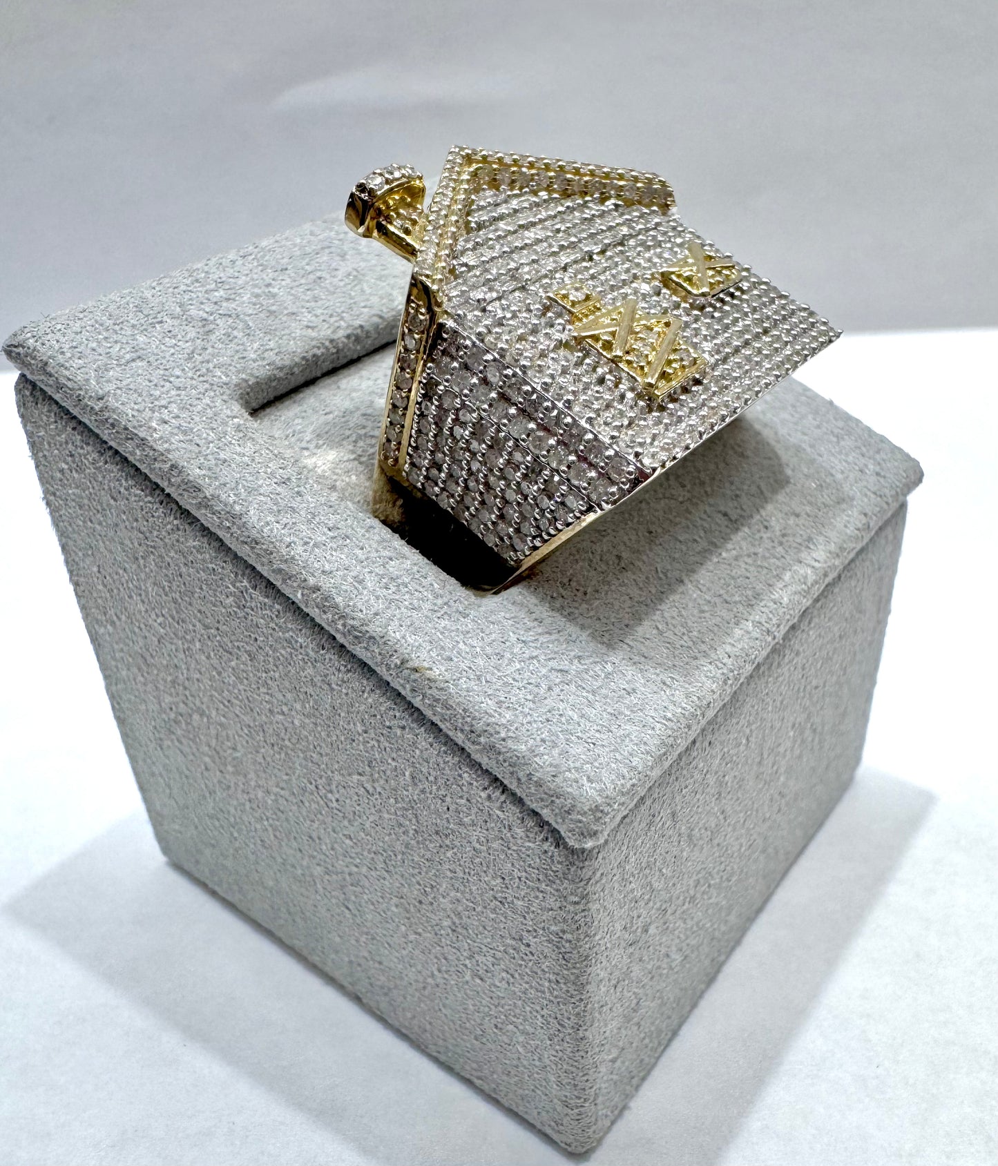 10K GOLD MEN’S NATURAL DIAMOND TRAP HOUSE RING 1.79CT, SIZE: 10