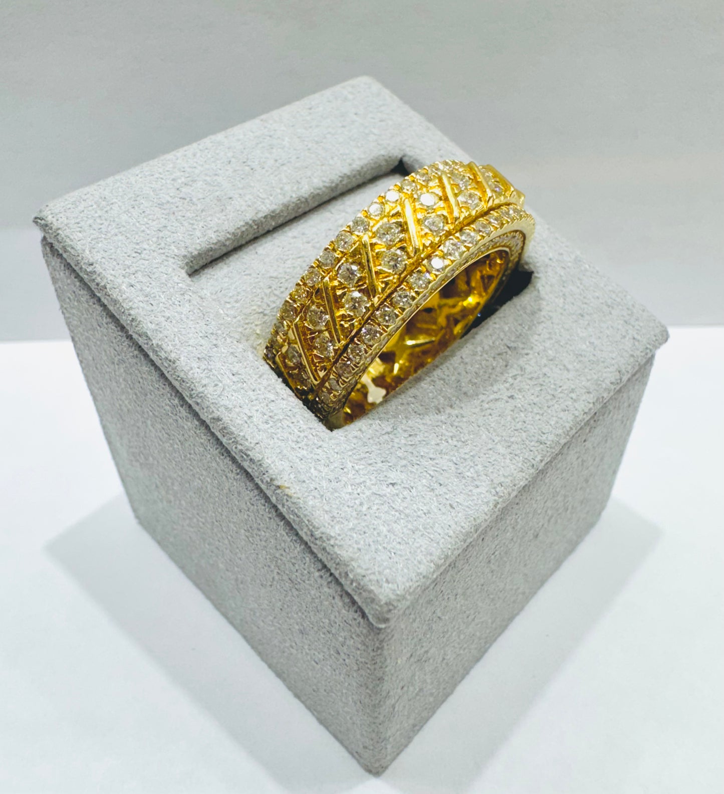 10K GOLD MEN’S NATURAL DIAMOND RING 2.22CT, SIZE: 8
