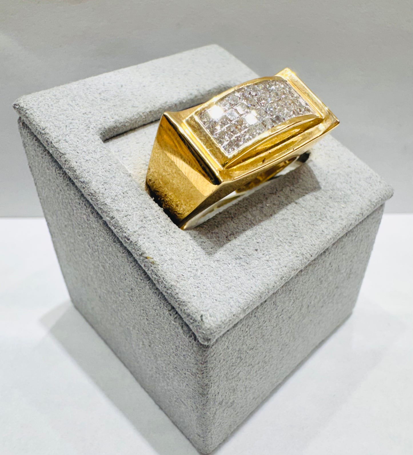 14K GOLD MEN’S NATURAL DIAMOND RING 0.95CT, SIZE: 10