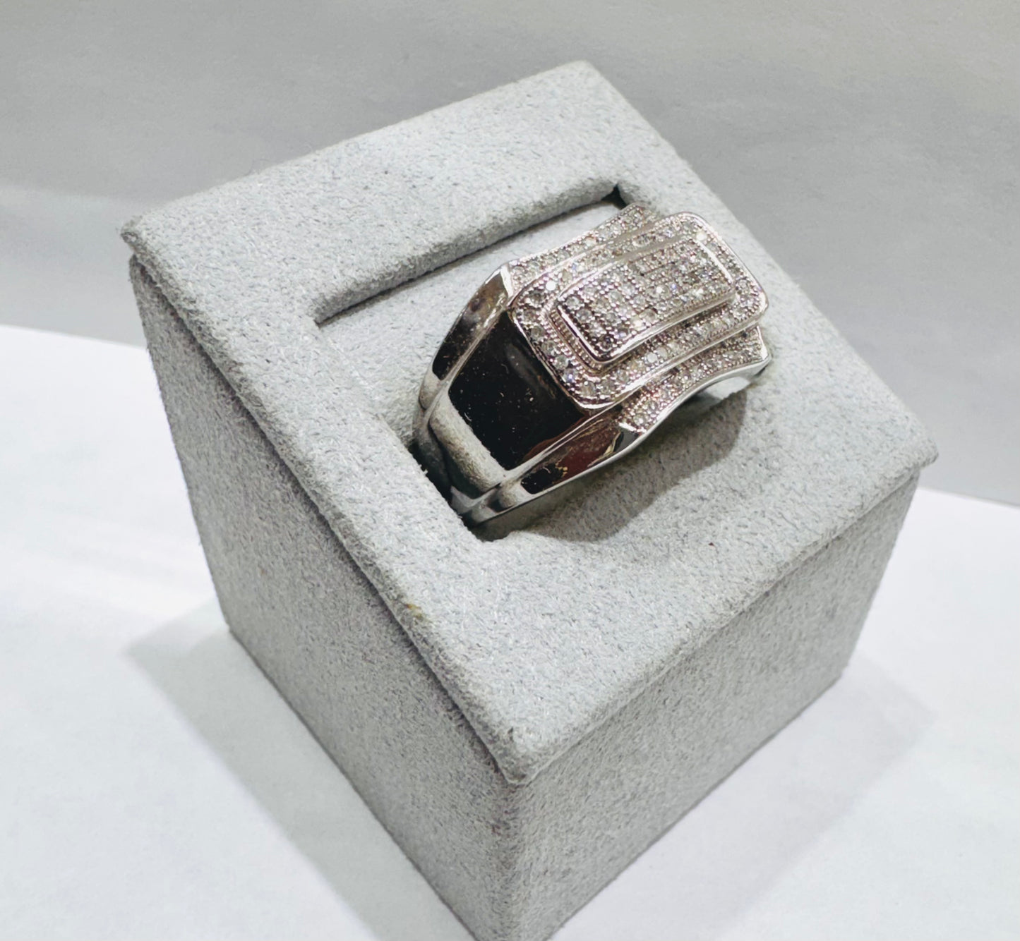 10K WHITE GOLD MEN’S NATURAL DIAMOND RING 0.33CT, SIZE: 10