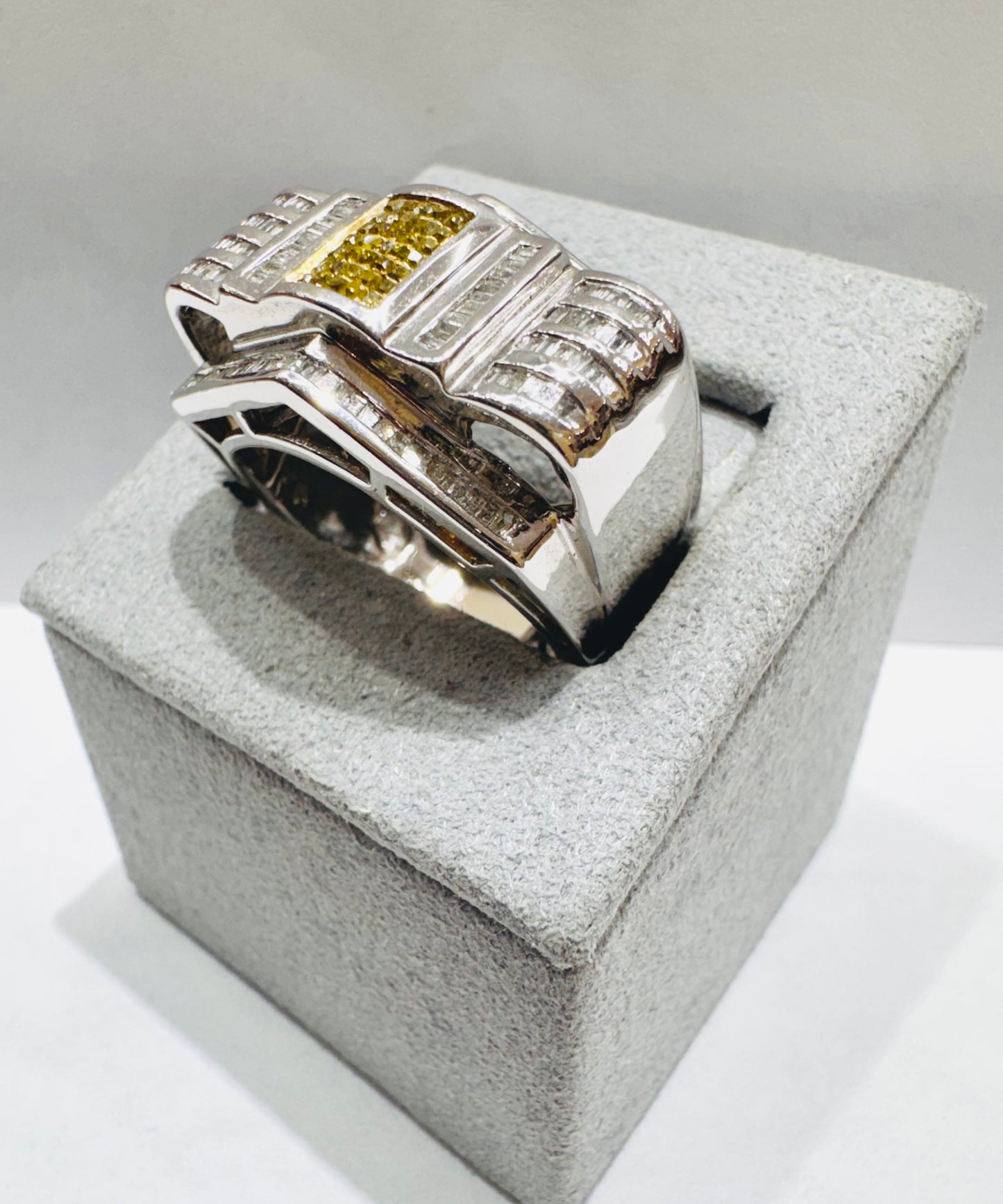14K WHITE GOLD MEN’S NATURAL DIAMOND RING 1.25CTW, SIZE: 10