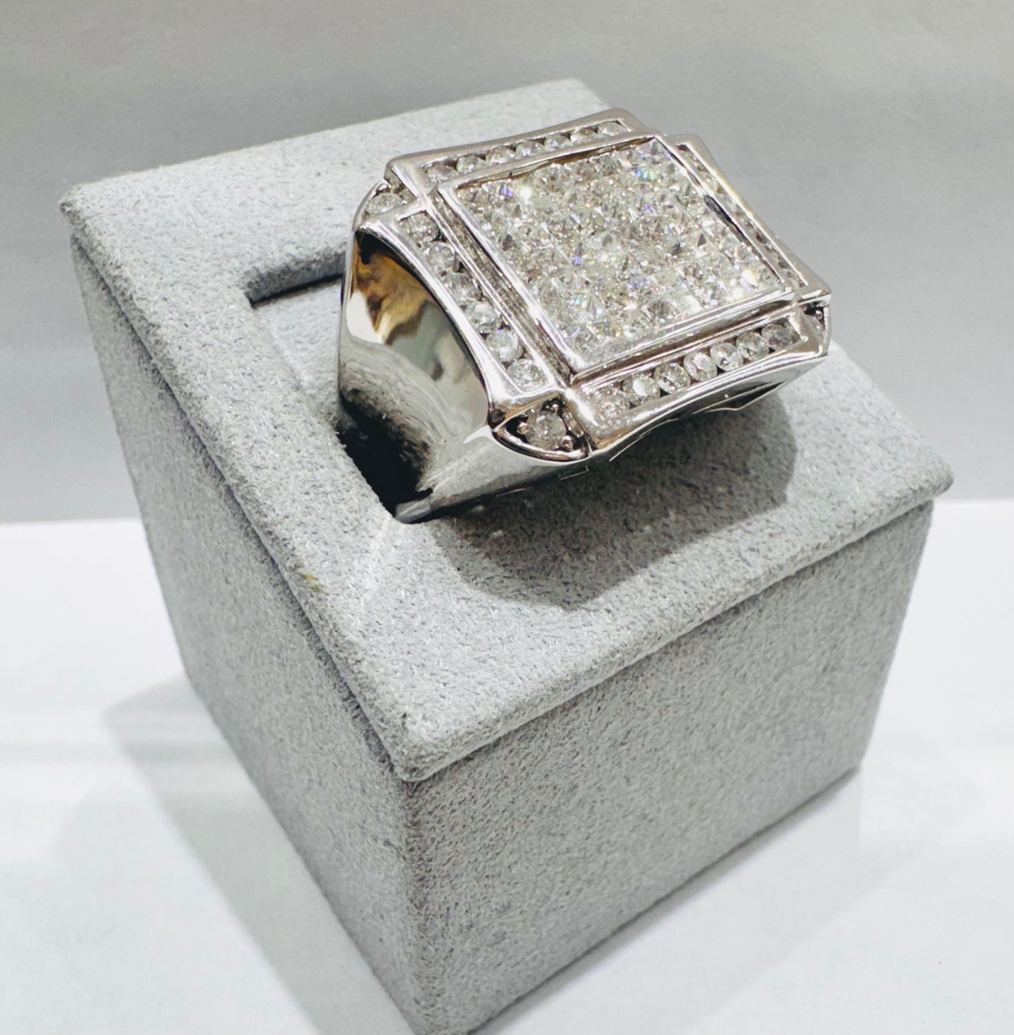 14K WHITE GOLD MEN’S NATURAL DIAMOND RING 2.60CT, SIZE: 10.5
