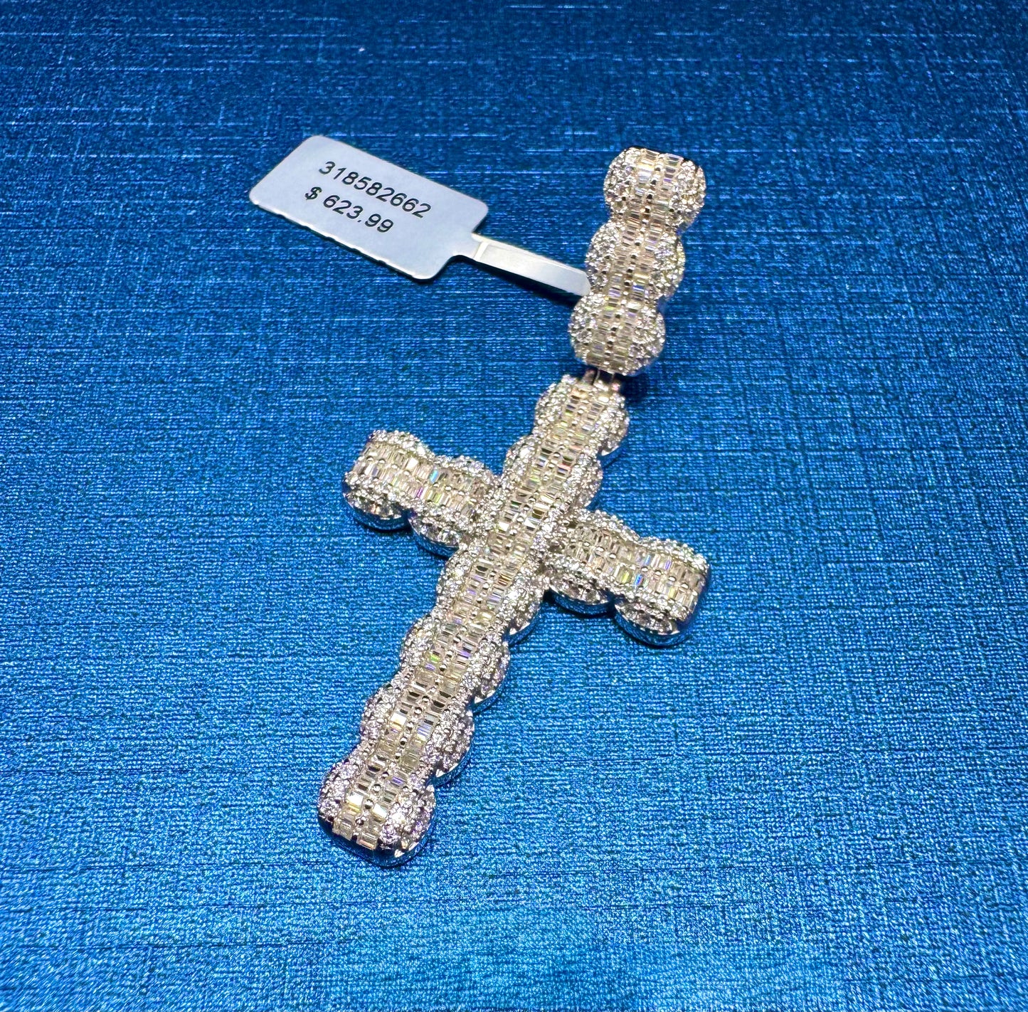 SILVER MOISSANITE CROSS PENDANT 1.65CTW