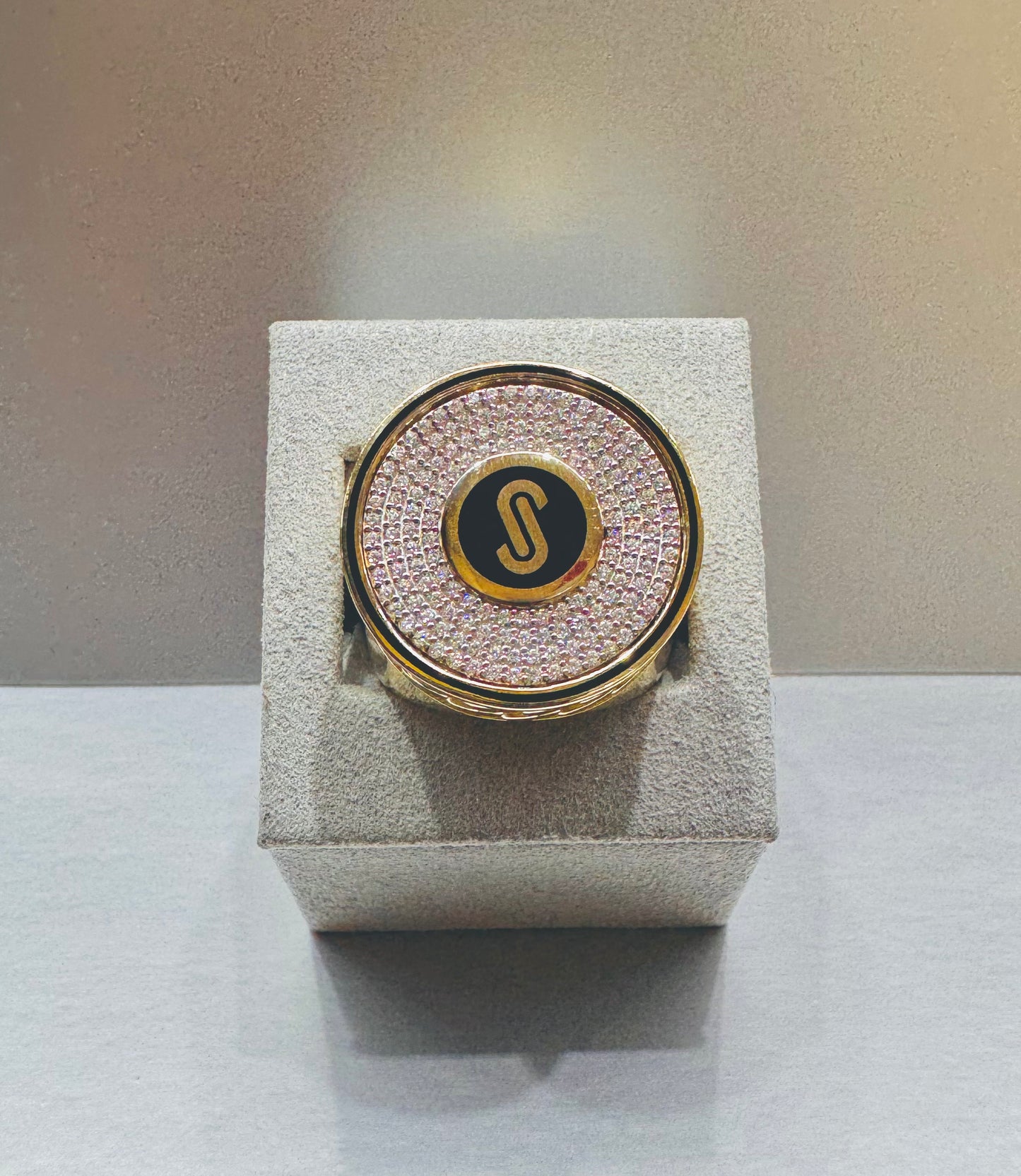 10K GOLD MONACO LINK RING, WEIGHT: 13.6gm, SIZE: 10