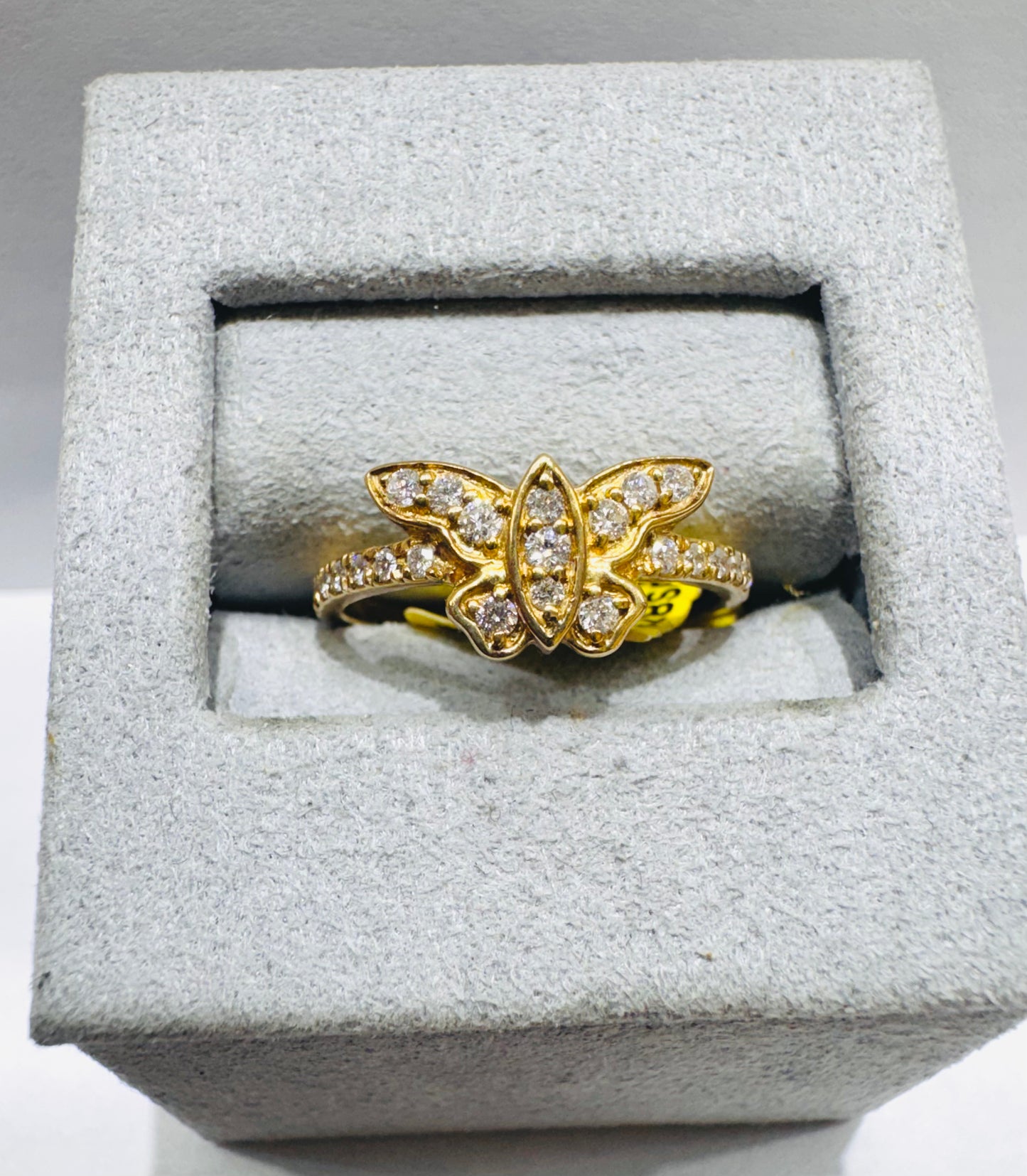 10K GOLD NATURAL DIAMOND BUTTERFLY RING 0.35CT, SIZE: 7