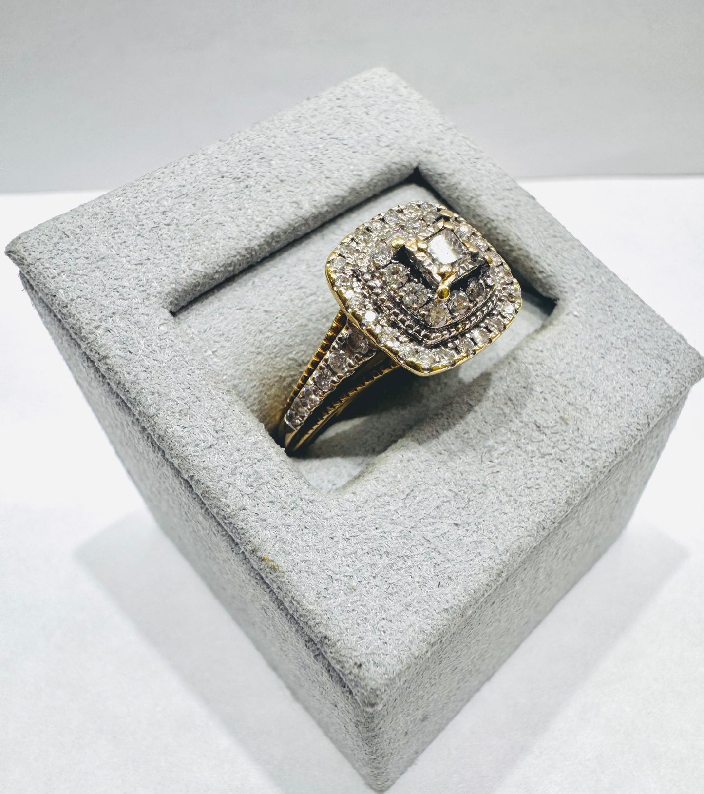 14K GOLD NATURAL DIAMOND RING 1.CT, SIZE: 9