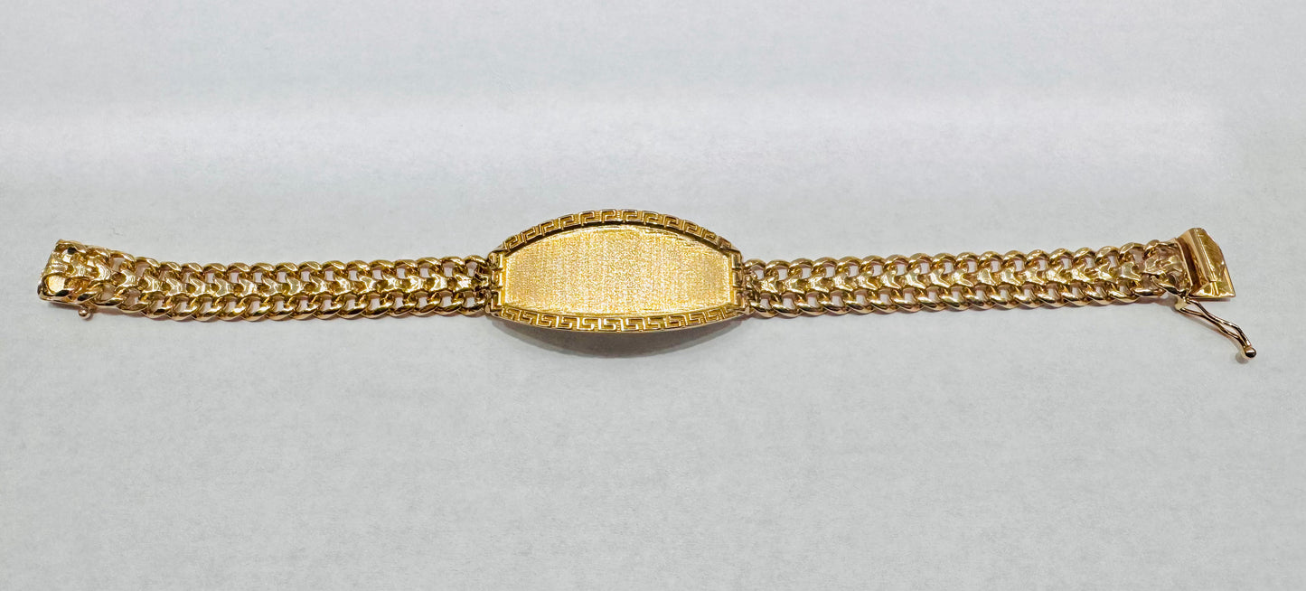 10K GOLD CHINO LINK ID BRACELET 8”, WIDTH: 8.6mm, WEIGHT: 22gm