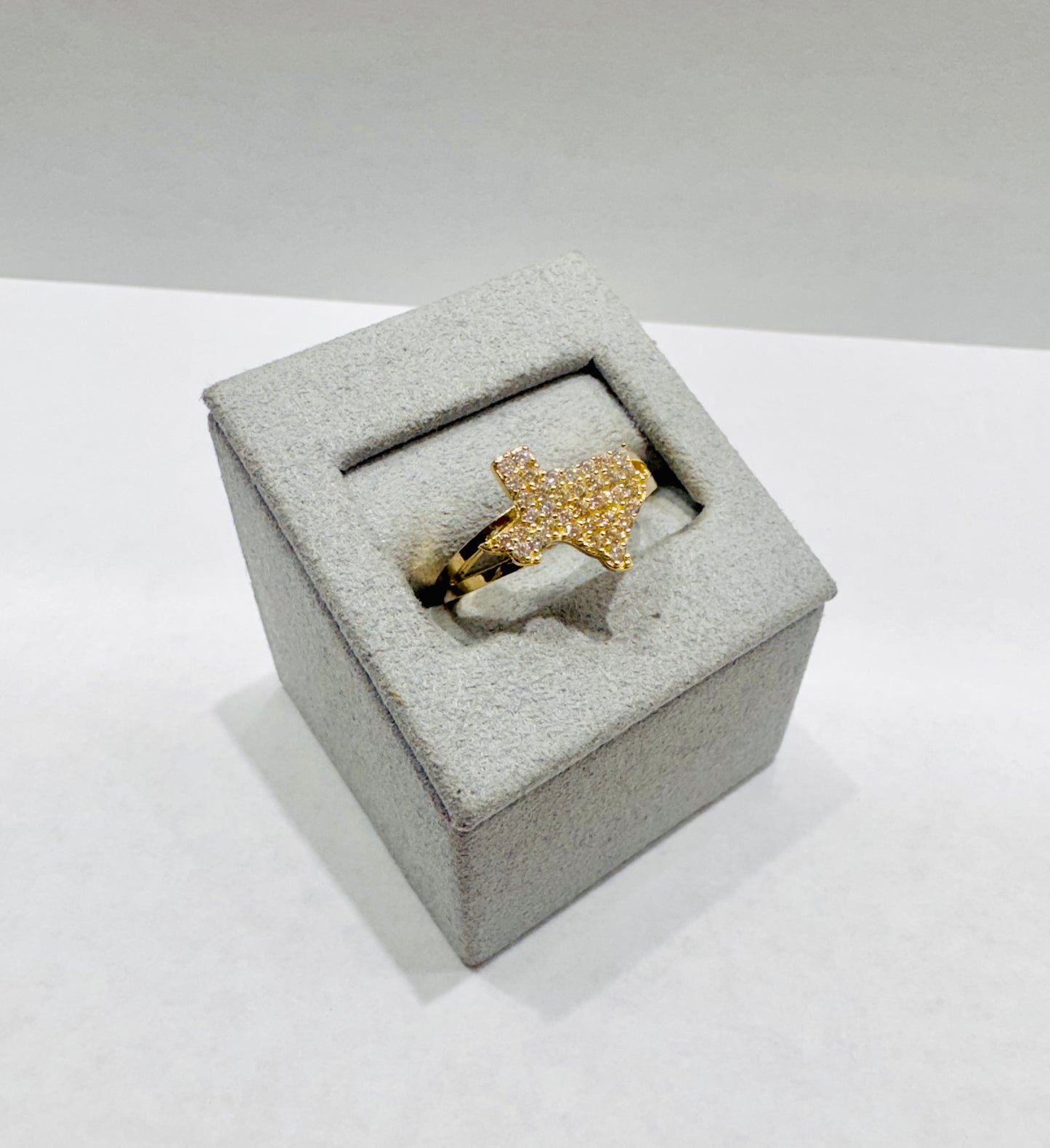 10K GOLD CZ TEXAS RING, SIZE: 8, WEIGHT: 2.8gm