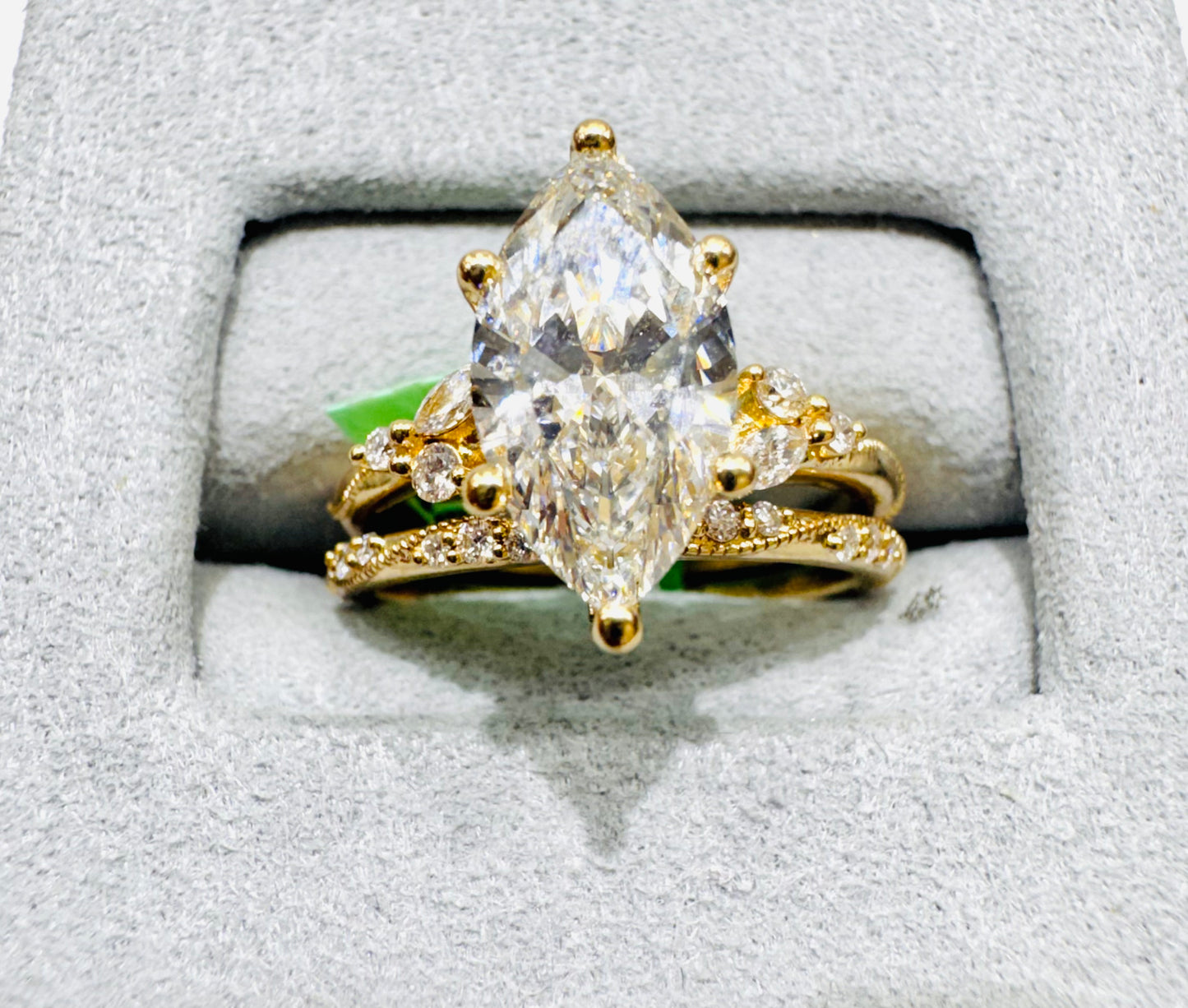 14K GOLD LAB GROWN DIAMOND BRIDAL SET VS 2.25CTW