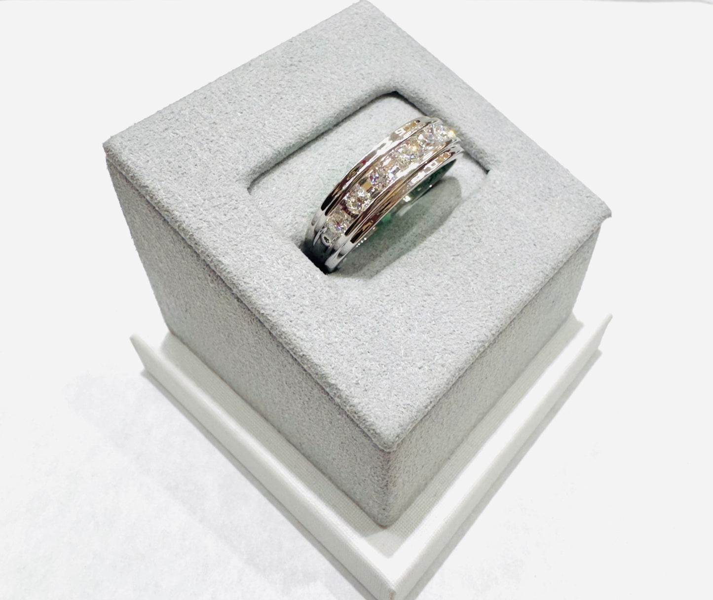 14K WHITE GOLD LAB GROWN DIAMOND MENS BAND VS 0.50CTW