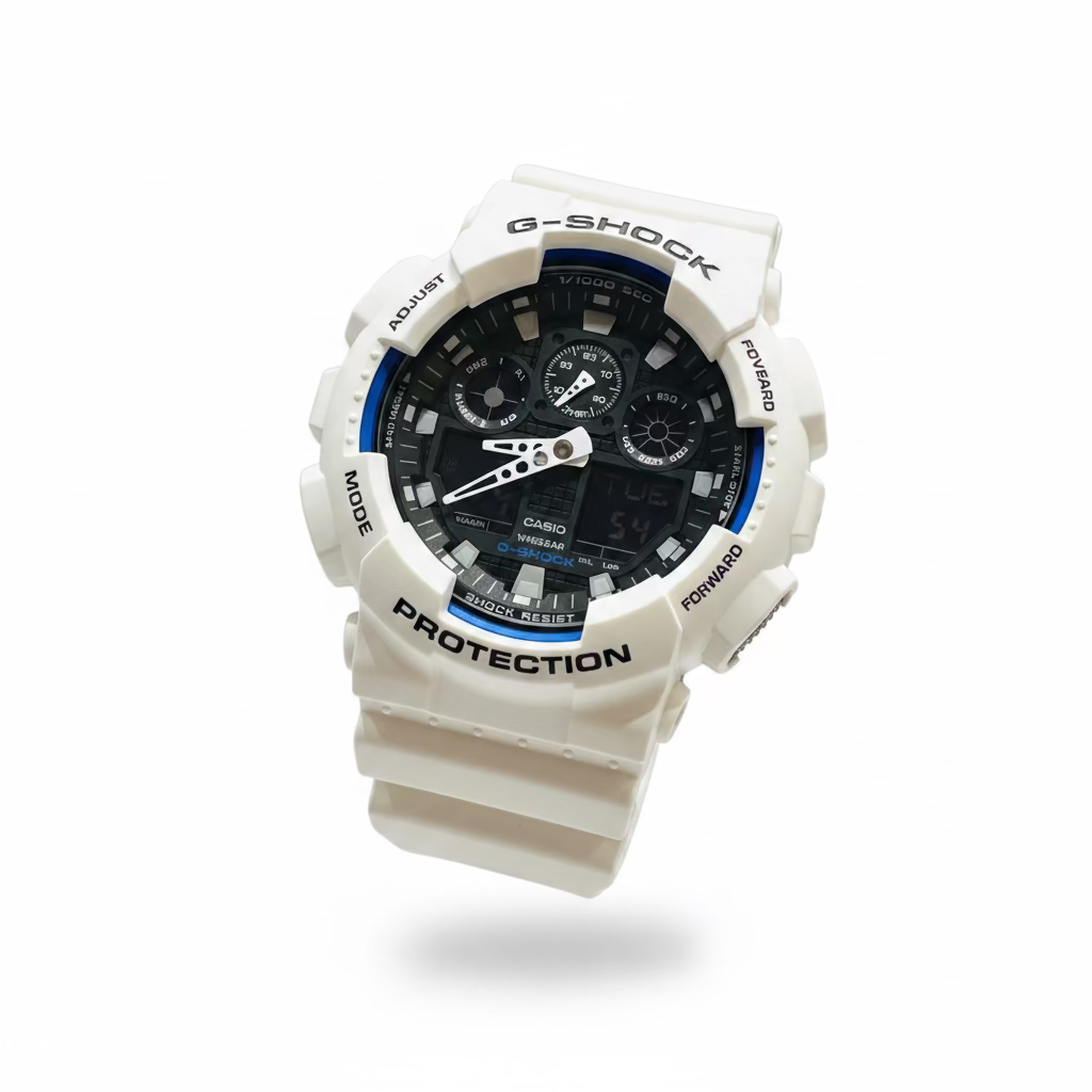 Men’s Casio G-Shock GA100B-7A White Analog Digital Watch