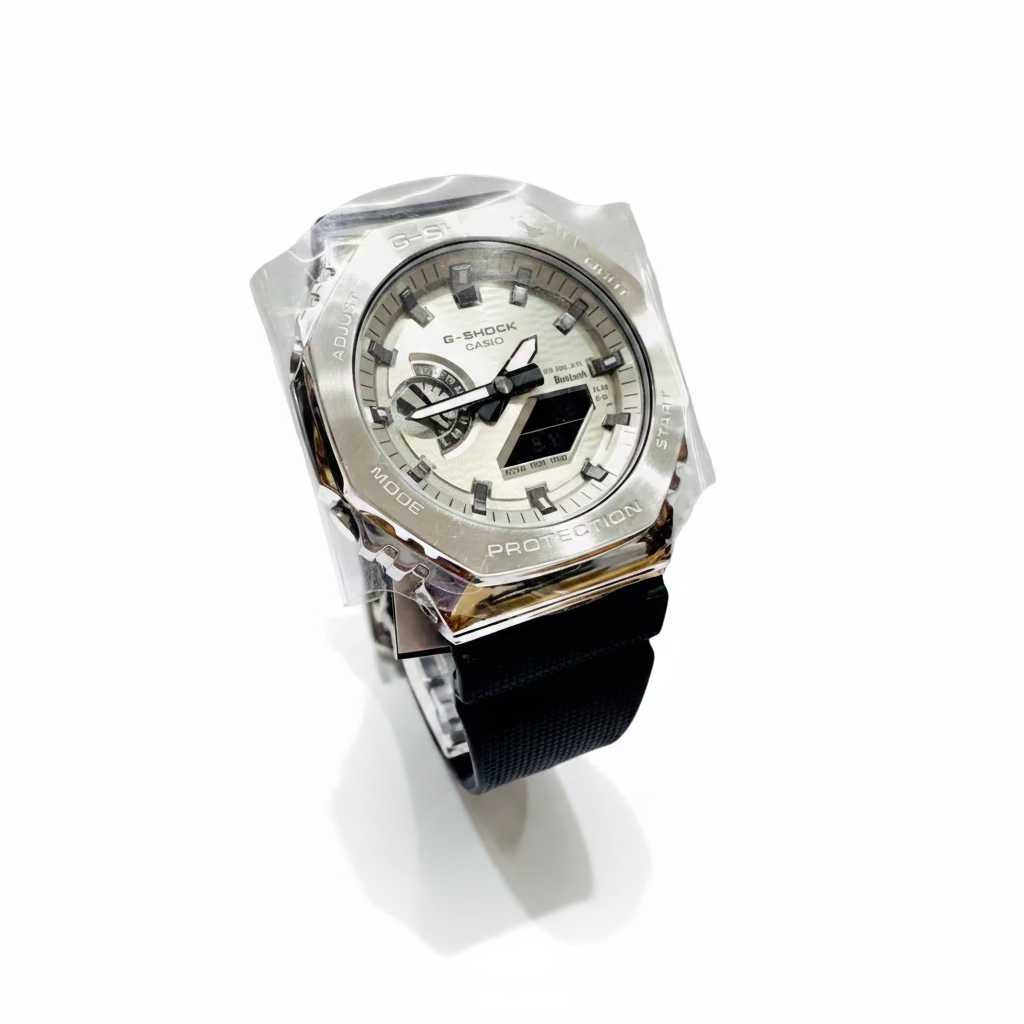 Casio G-Shock GBM2100A-8A Digital Analog White dial with Black strap Watch