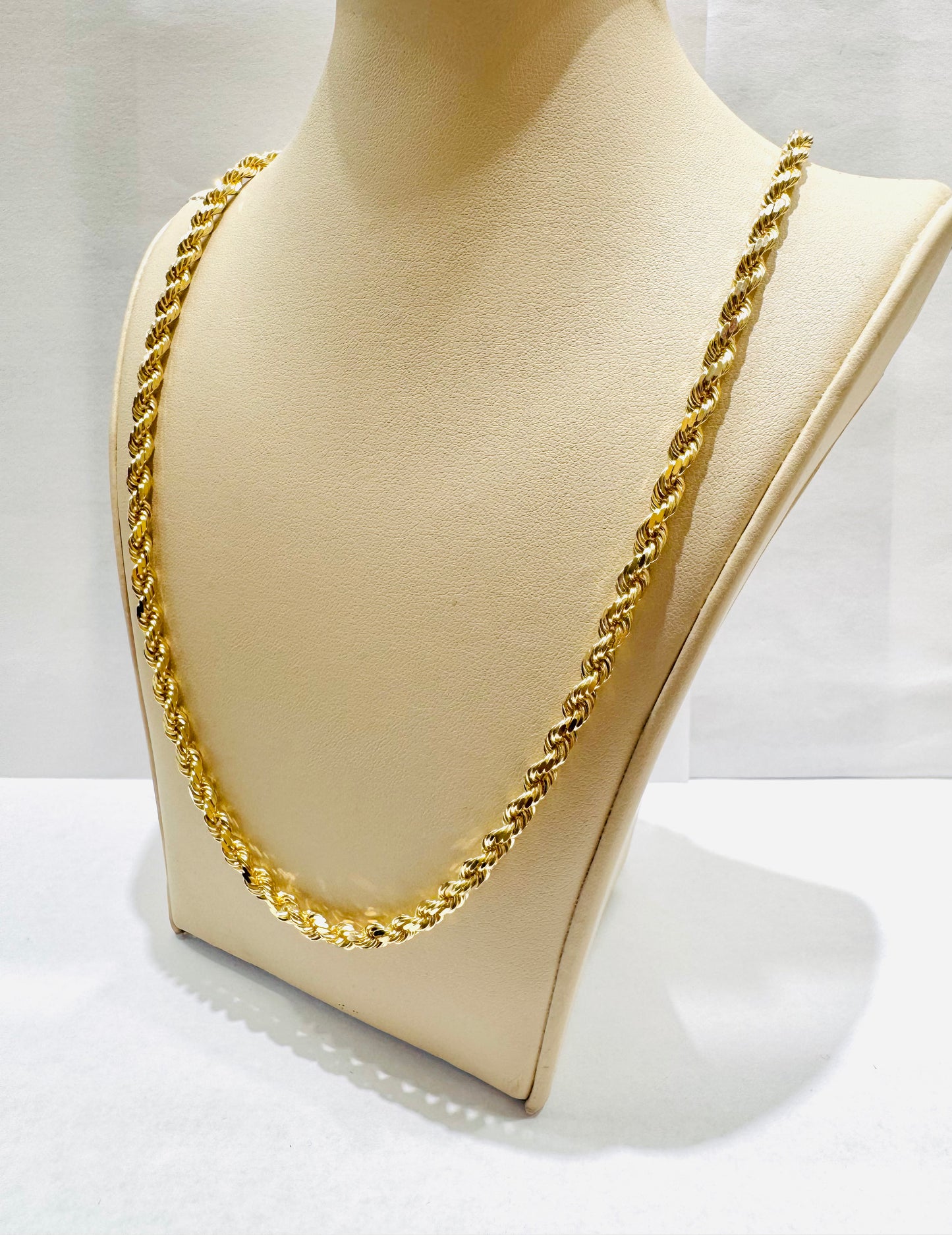 10K GOLD SOLID ROPE NECKLACE 20”, WEIGHT: 31.7gm, WIDTH: 4.5mm