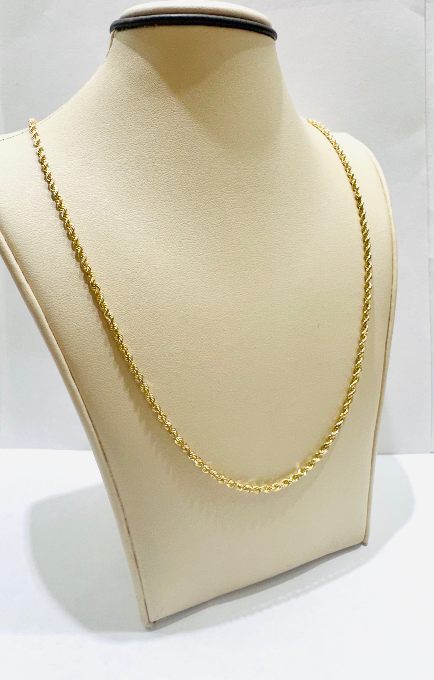 10K GOLD SOLID ROPE NECKLACE 20”, WEIGHT: 8.5gm, WIDTH: 2mm