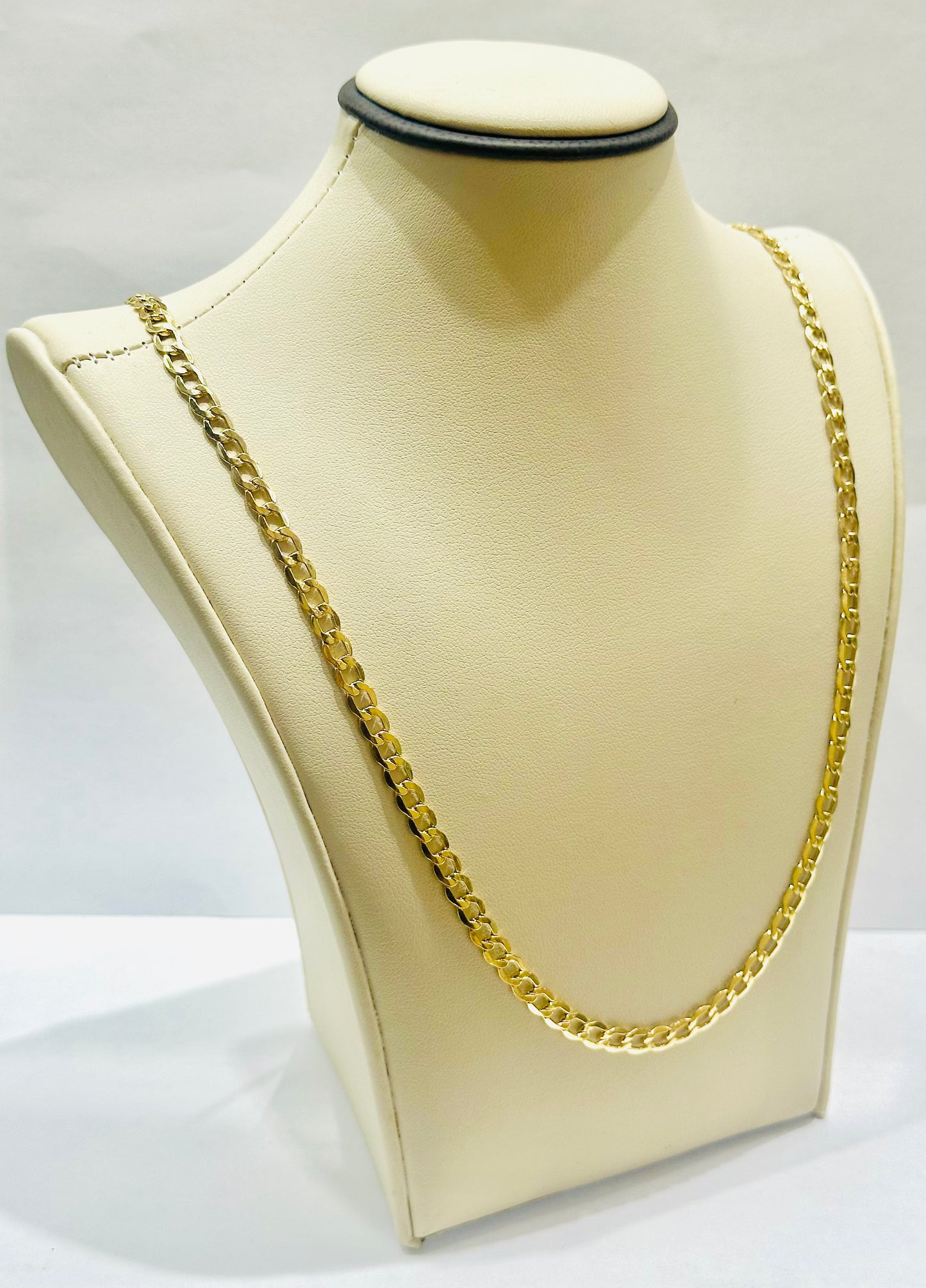 10K GOLD SEMI SOLID CUBAN LINK NECKLACE 24”, WEIGHT: 7.2gm, WIDTH: 4.5mm
