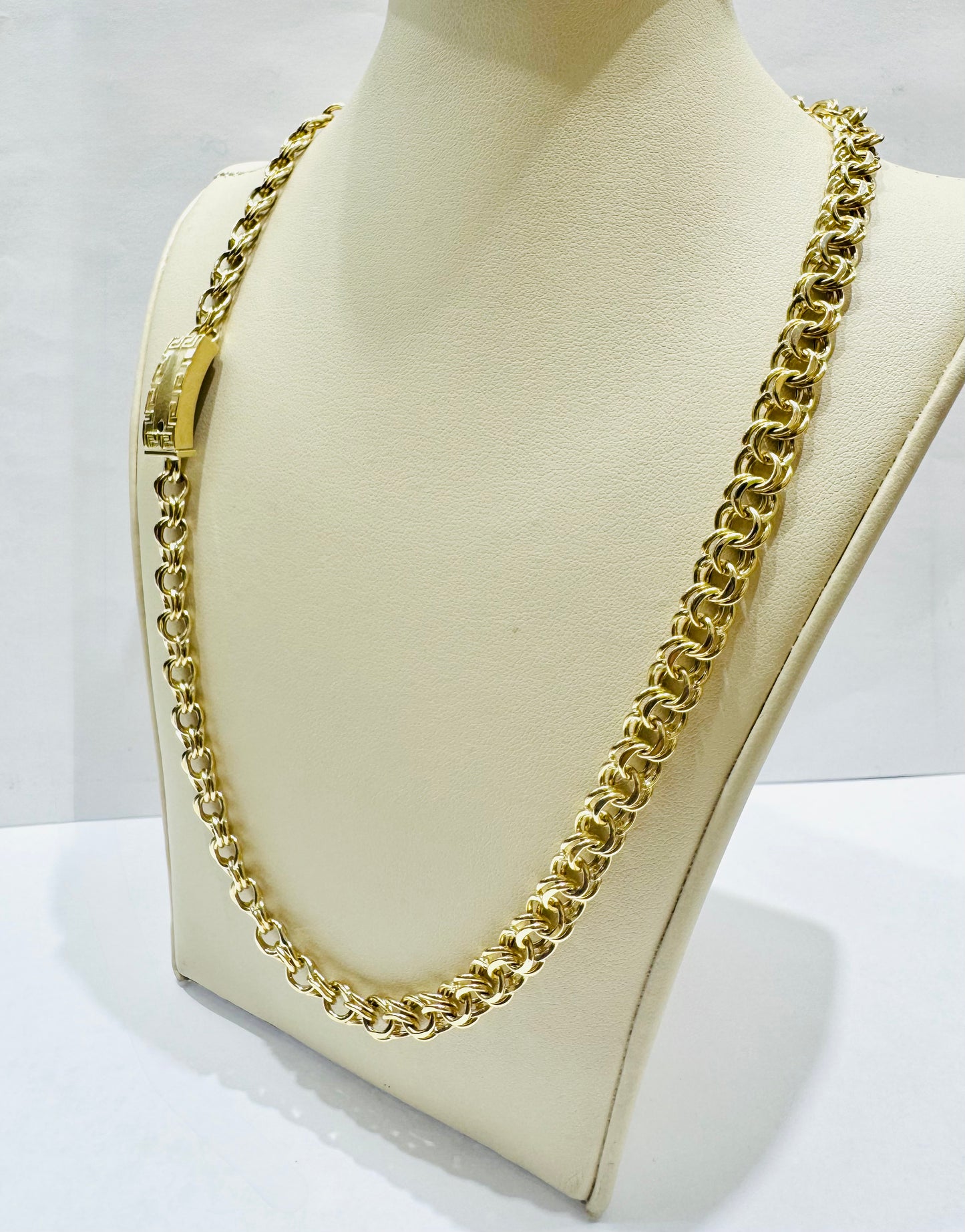 10K GOLD HOLLOW CHINO LINK NECKLACE 22”, WEIGHT: 21.2gm, WIDTH: 6.9mm