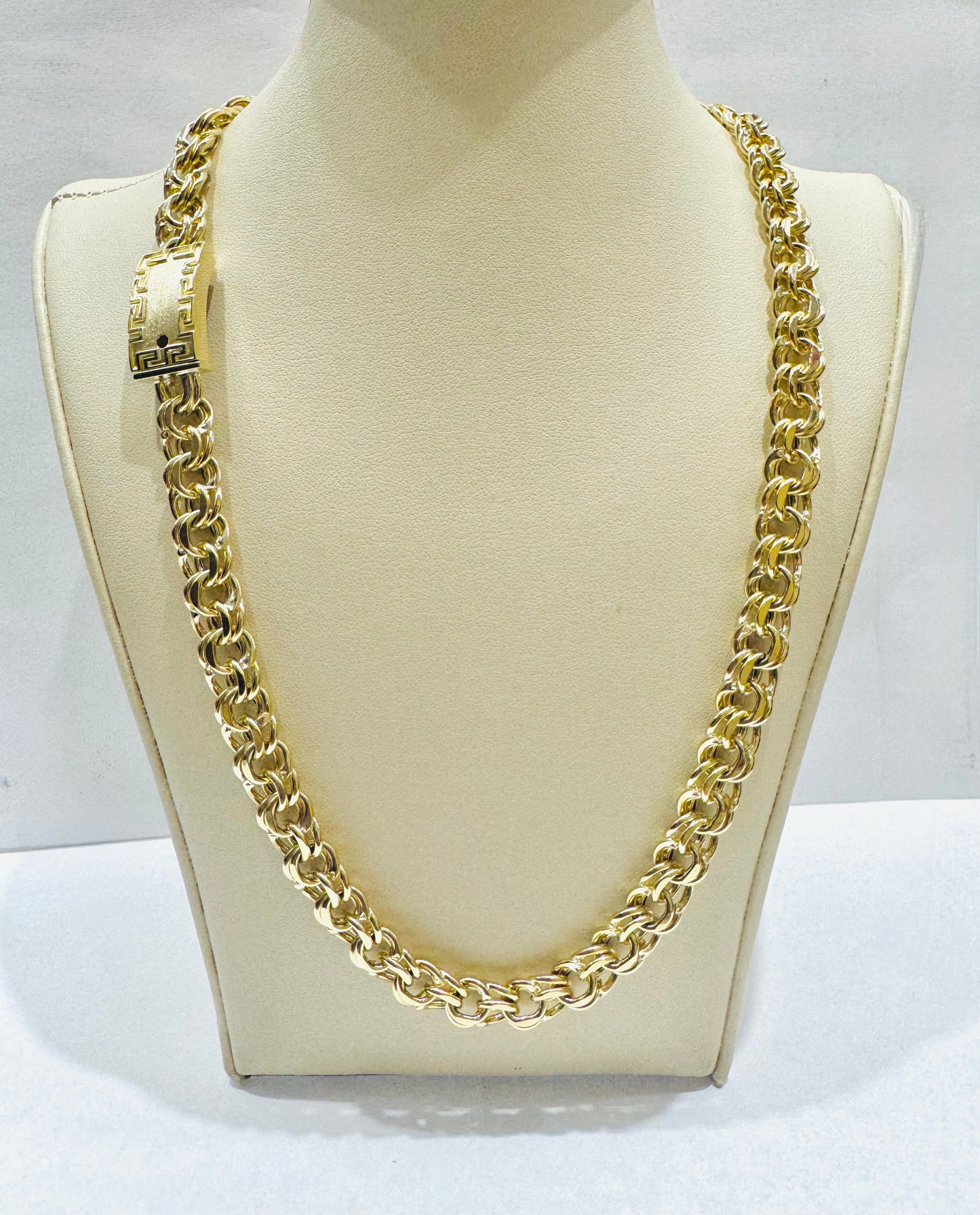 10K GOLD HOLLOW CHINO LINK NECKLACE 20”, WEIGHT: 34.8gm, WIDTH: 8.6mm