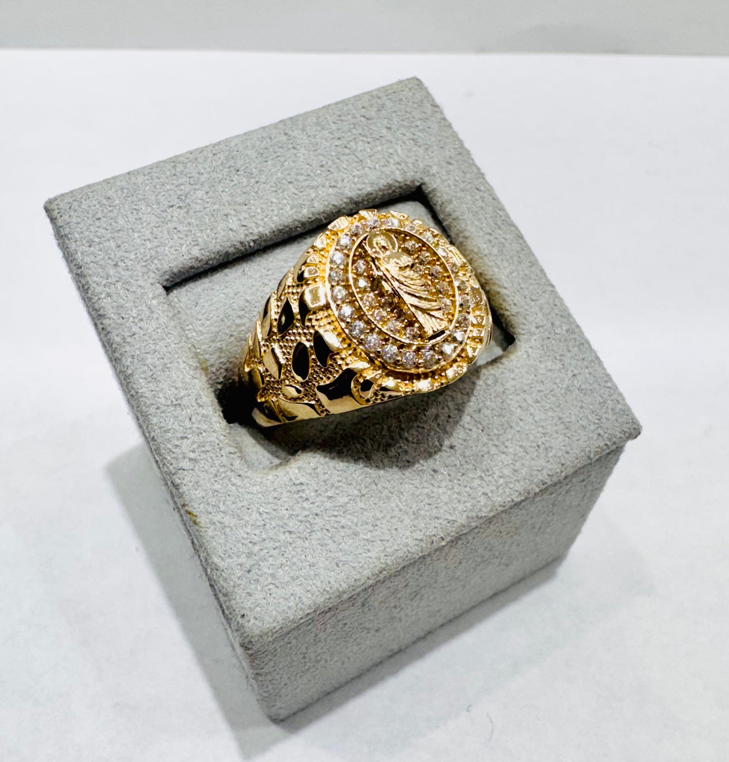 10K GOLD SAINT JUDE NUGGET RING, WEIGHT: 4gm, SIZE: 10.5