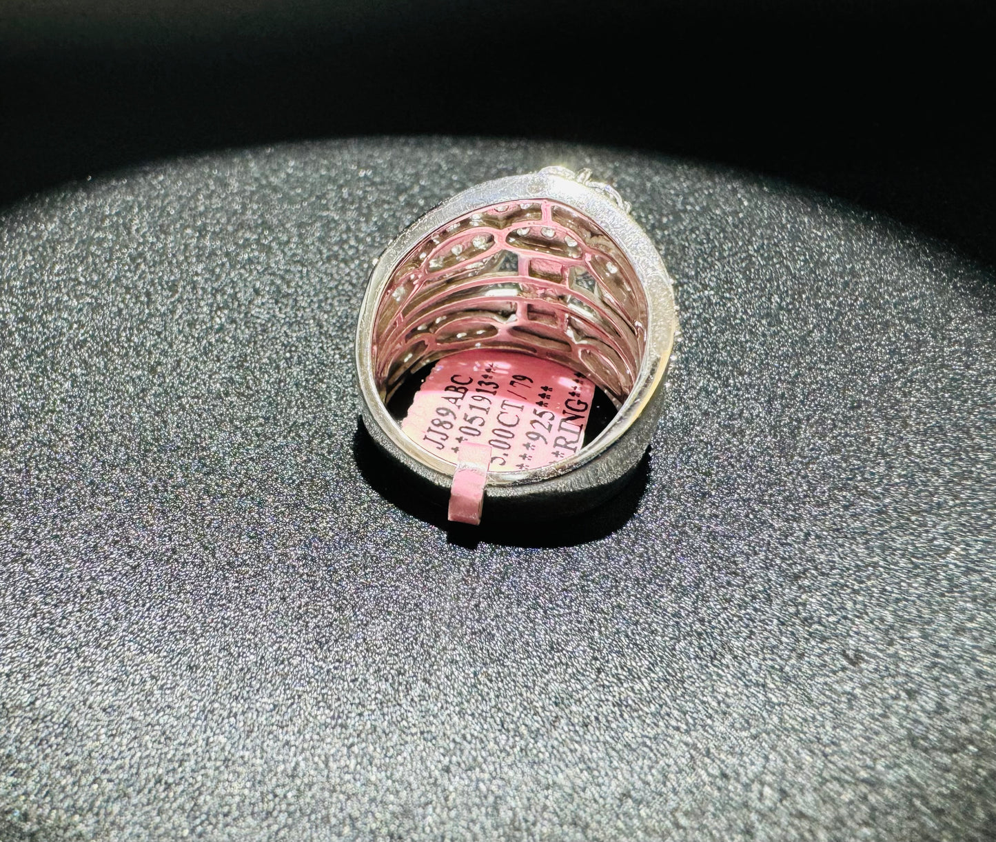 SILVER RING WITH CZ STONES 5CT, SIZE: 7, WEIGHT: 10.8gm