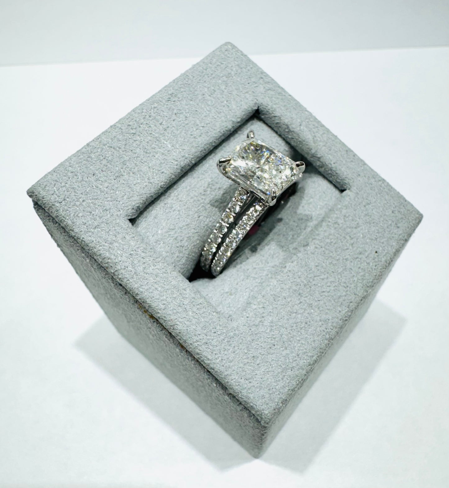 14K WHITE GOLD LAB GROWN DIAMOND, BRIDAL SET RING-2.50CT