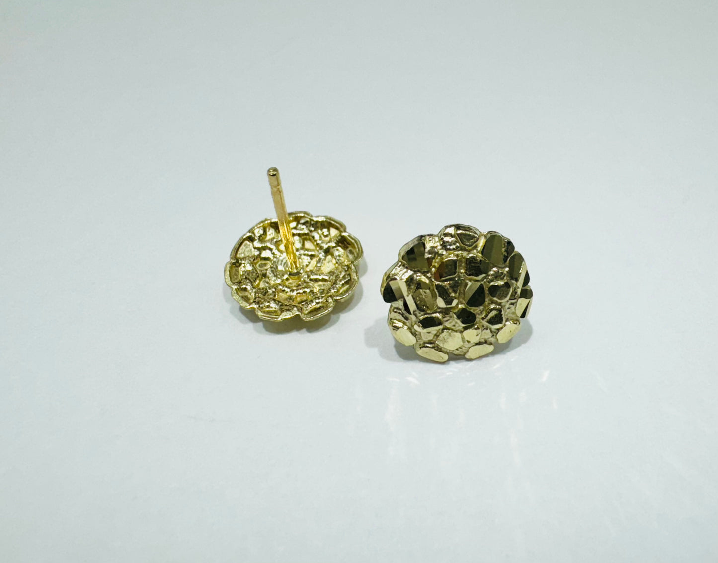 10K GOLD ROUND NUGGET EARRINGS