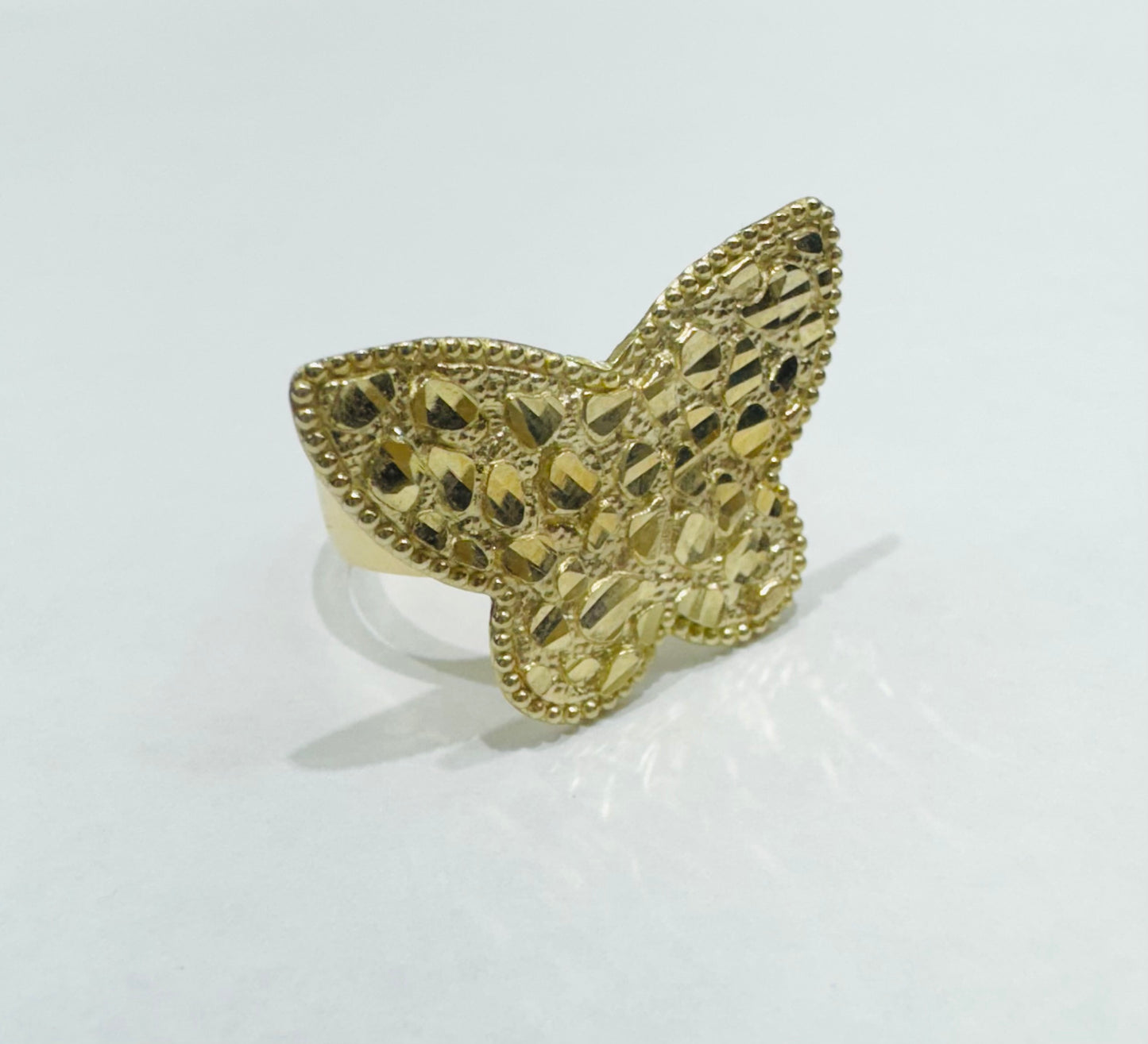 10K GOLD NUGGET BUTTERFLY RING, SIZE: 6, WEIGHT: 4.1gm