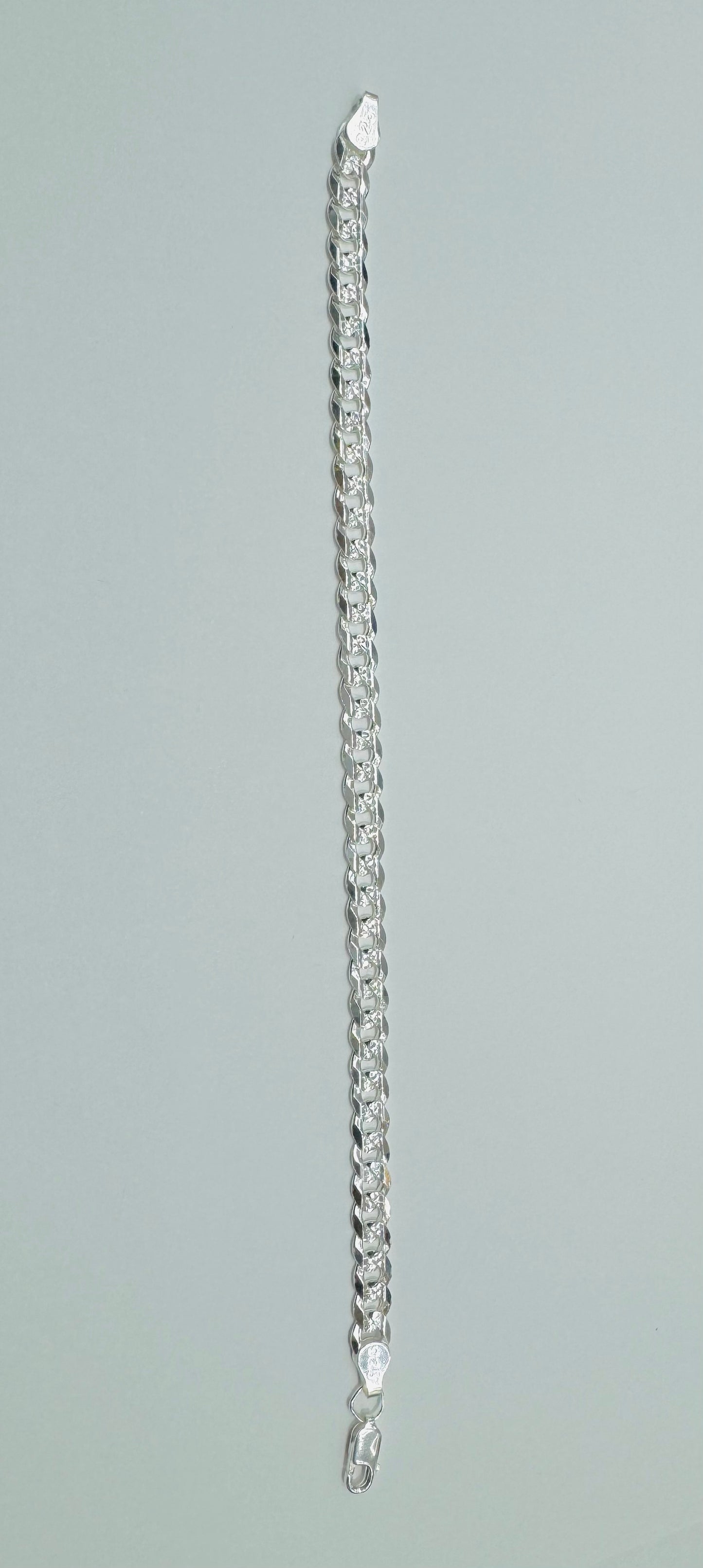 SILVER ITALIAN CUBAN LINK BRACELET 9”, WEIGHT: 9.5gm, WIDTH: 5.98mm