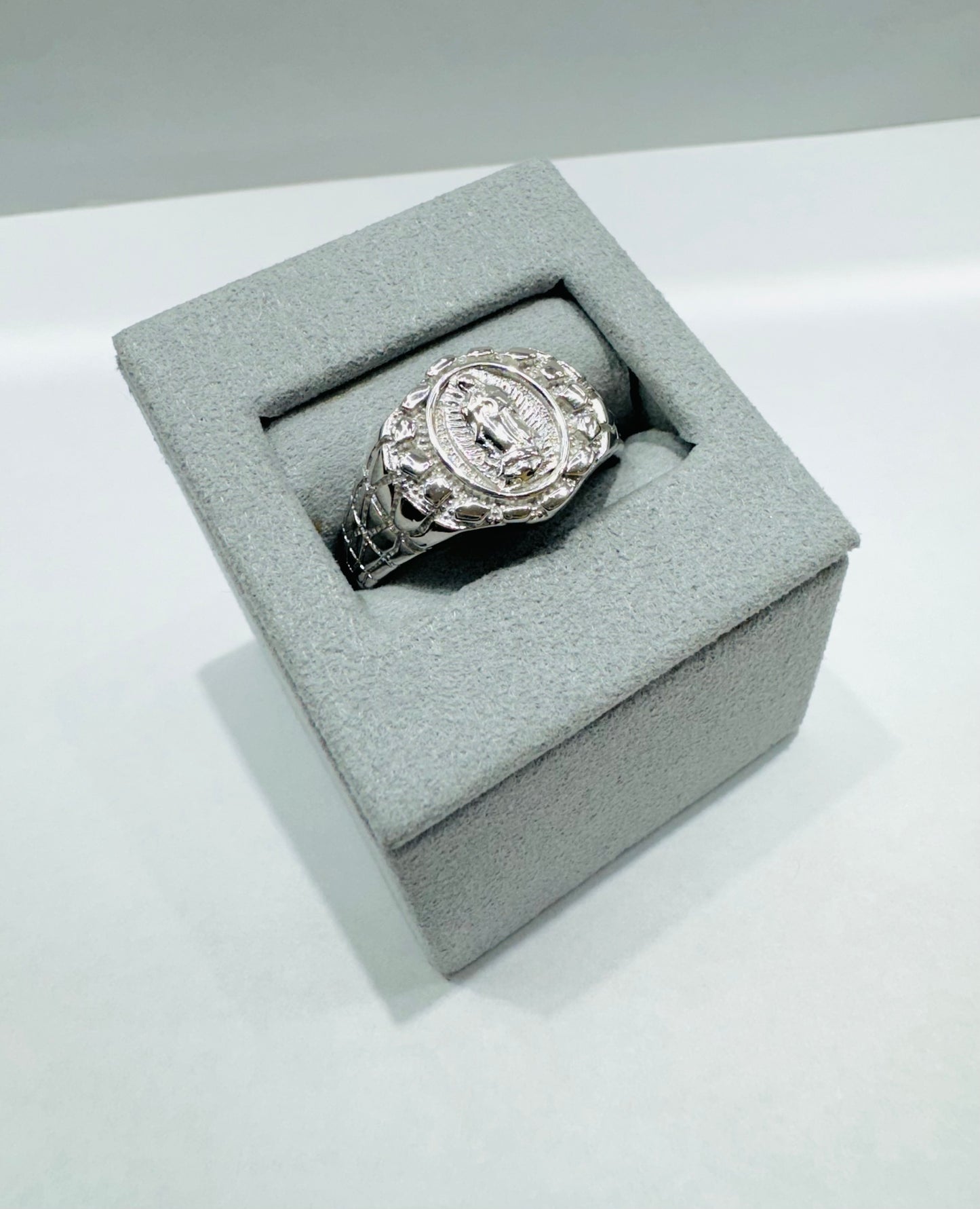 SILVER VIRGIN MARY RING, SIZE: 11, WEIGHT: 5.5gm