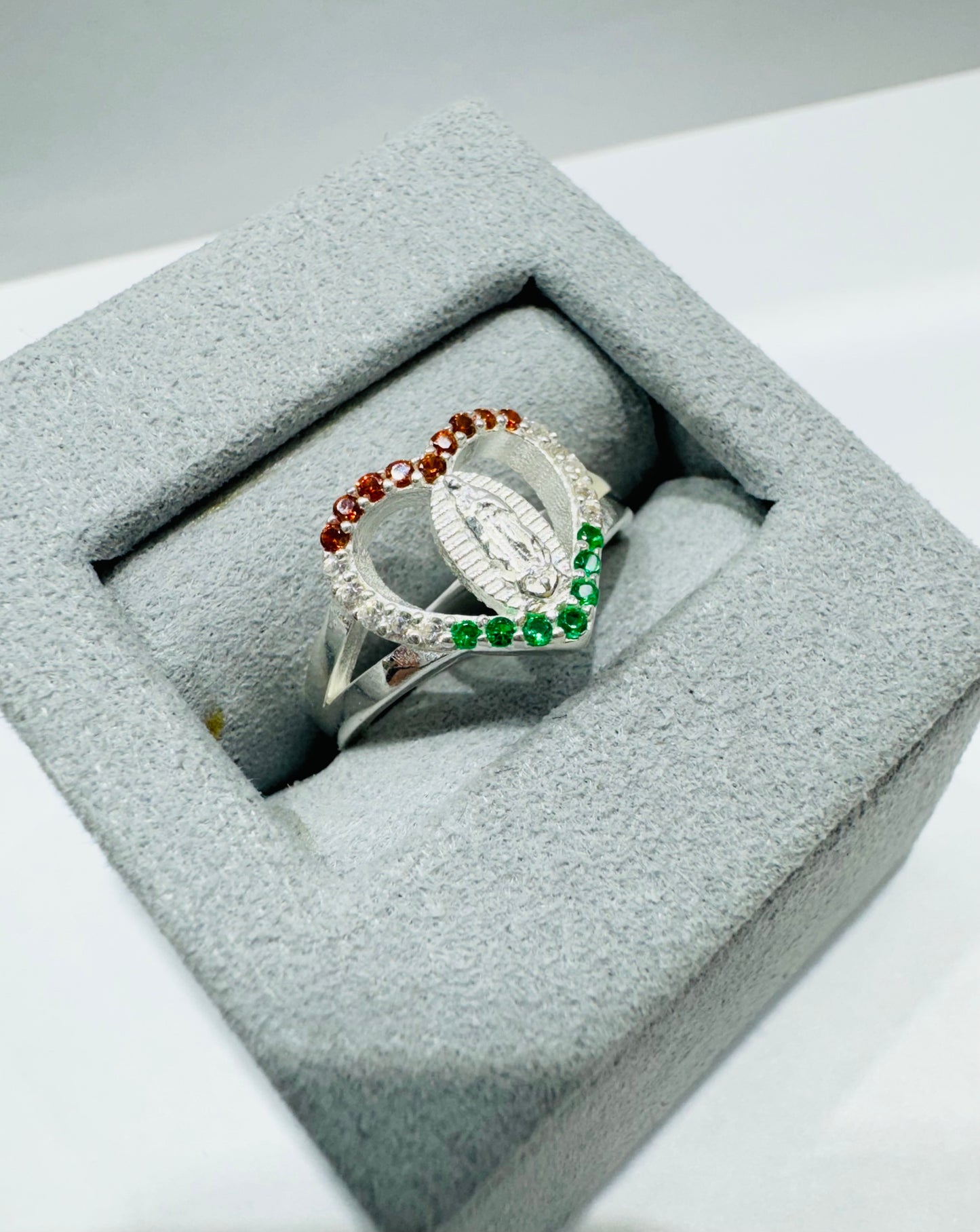 SILVER VIRGIN MARY RING, SIZE: 7, WEIGHT: 3.2gm