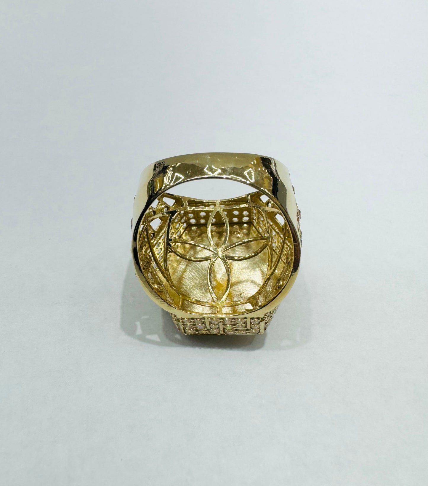 10K GOLD MEDUSA HEAD RING, SIZE: 11, WEIGHT: 8.3gm