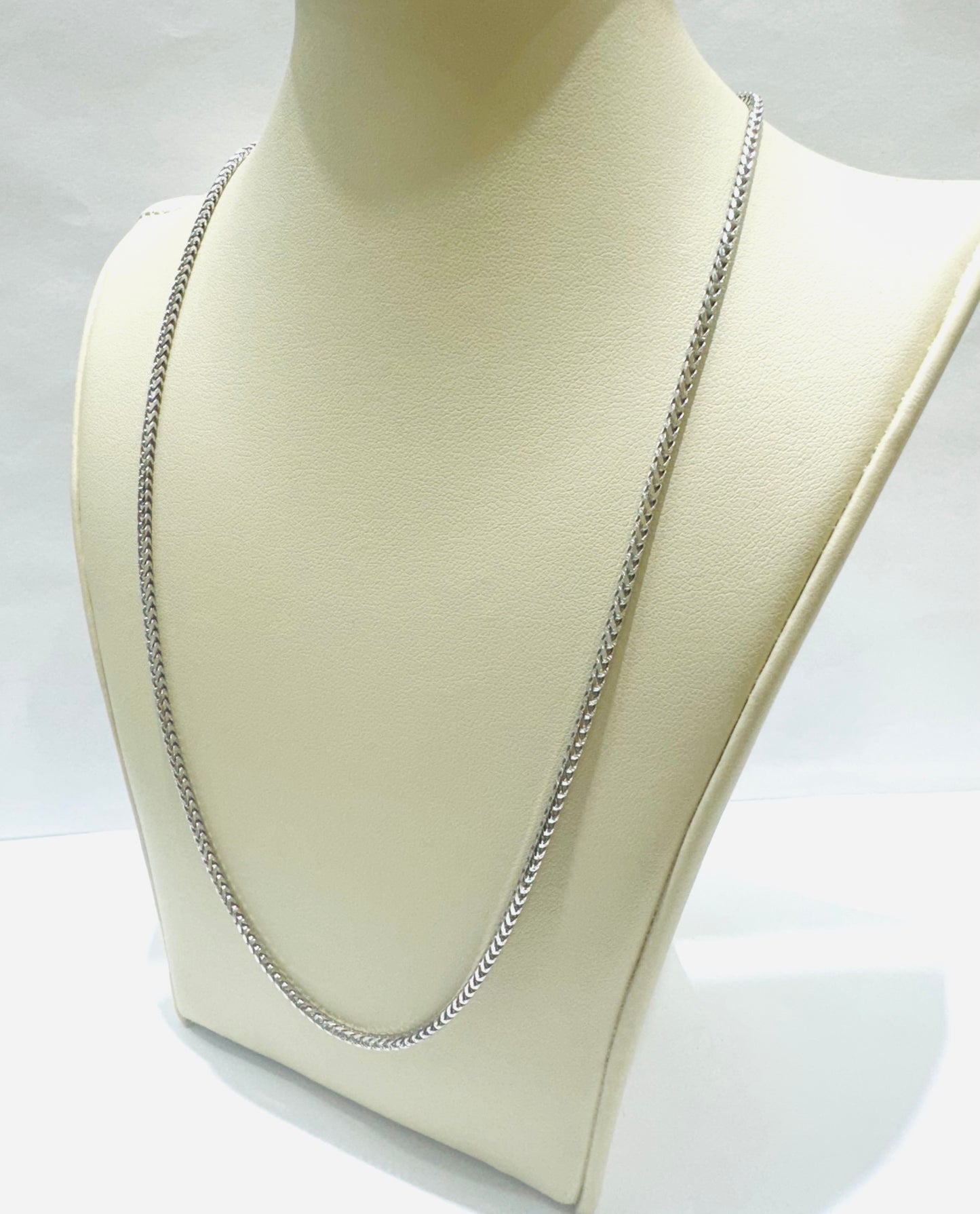 SILVER ITALIAN FRANCO LINK NECKLACE 26”, WEIGHT: 10.5gm