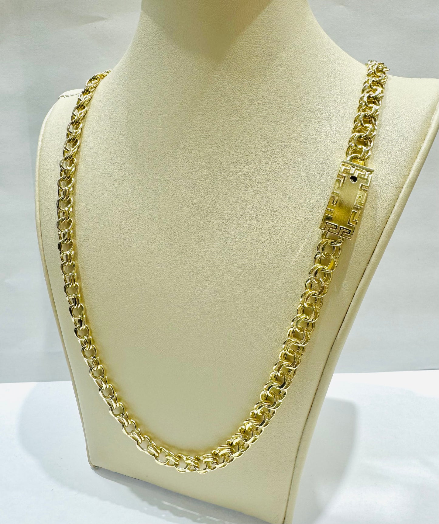 10K GOLD CHINO LINK NECKLACE 18”, WEIGHT: 17.8gm, WIDTH: 7mm