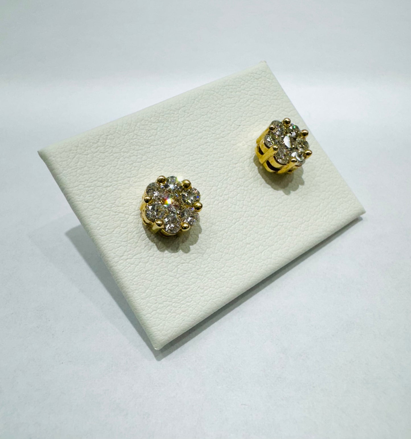 10K GOLD NATURAL DIAMOND EARRINGS 3/4CT