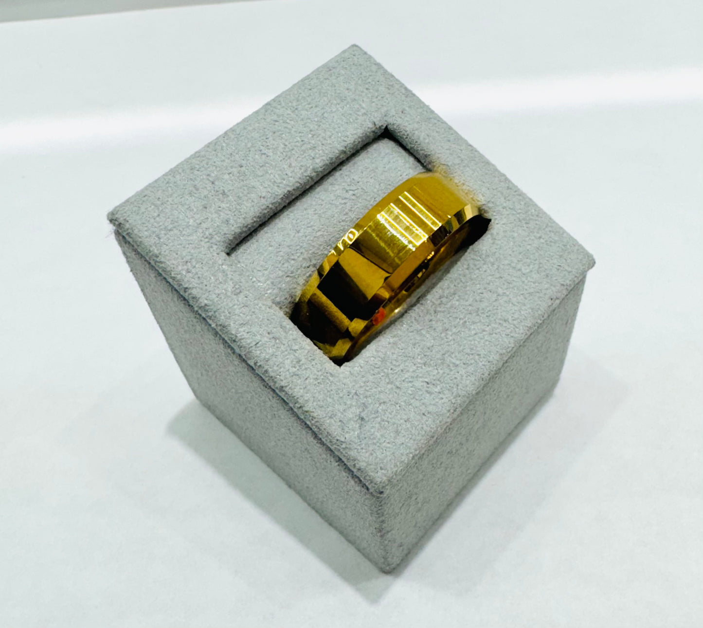 GOLD COLOR TUNGSTEN MENS BAND, WIDTH: 8mm, SIZE: 12