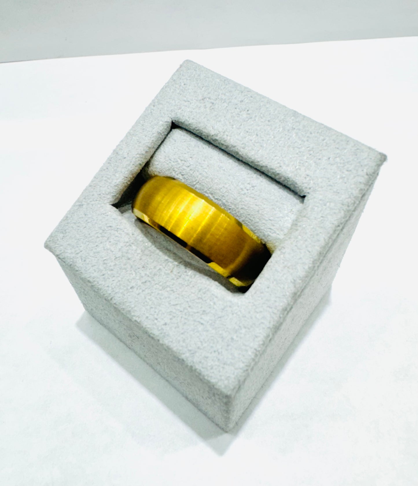YELLOW GOLD COLOR TUNGSTEN CARBIDE WEDDING BAND 8mm, SIZE: 11