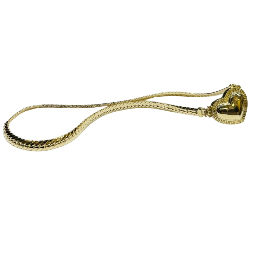 10K GOLD HEART SHAPED NECKLACE- WEIGHT: 23.5gm 18"