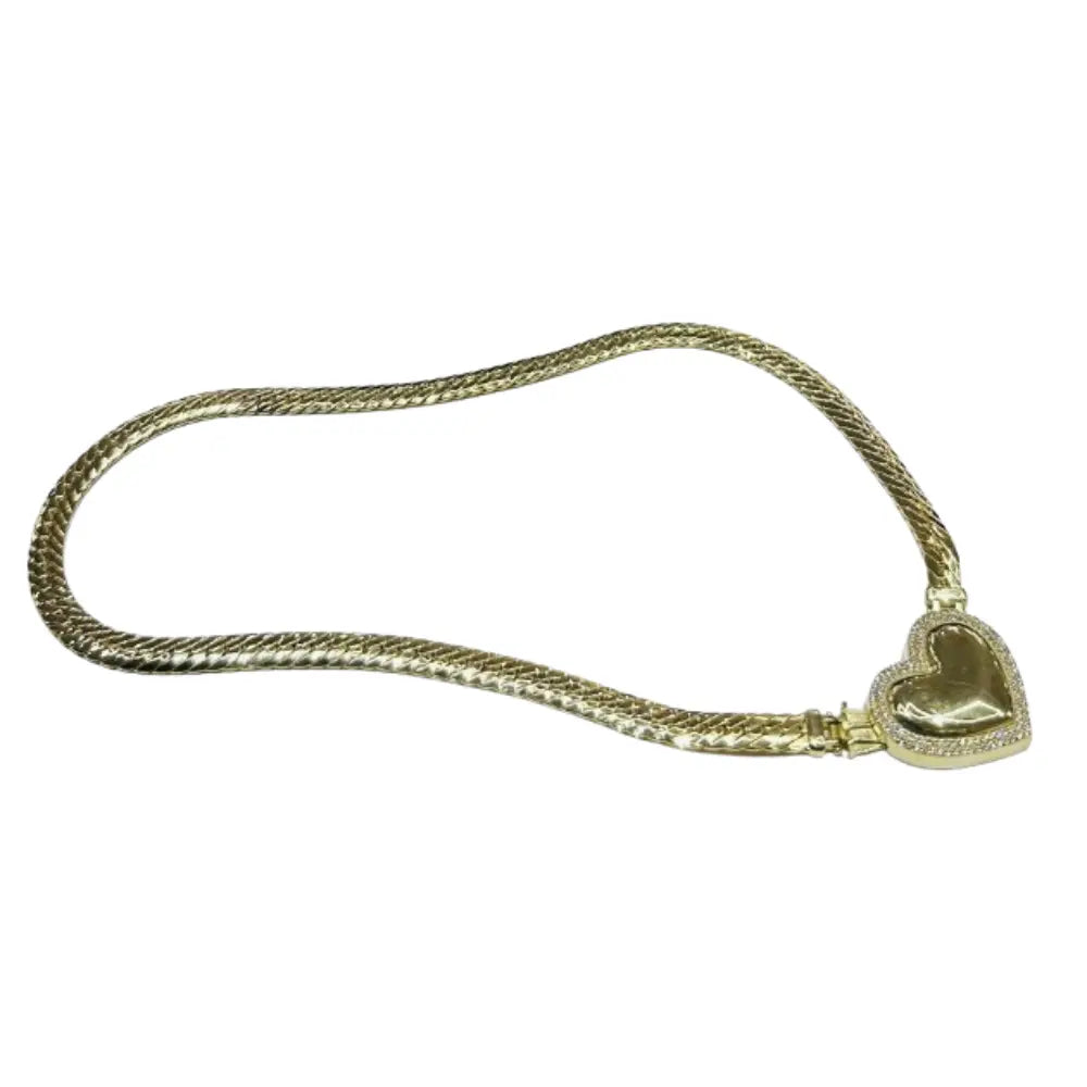 10K GOLD HEART SHAPED NECKLACE- WEIGHT: 23.5gm 18"