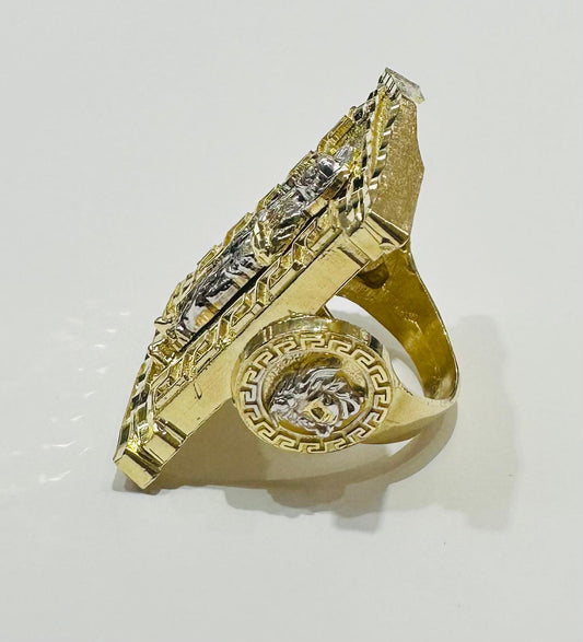 10K LARGE SAINT JUDE RING- WEIGHT: 13.7gm