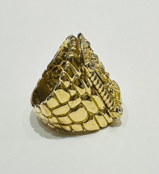 10K SOLID SAN LAZARO RING- WEIGHT: 18.4gm