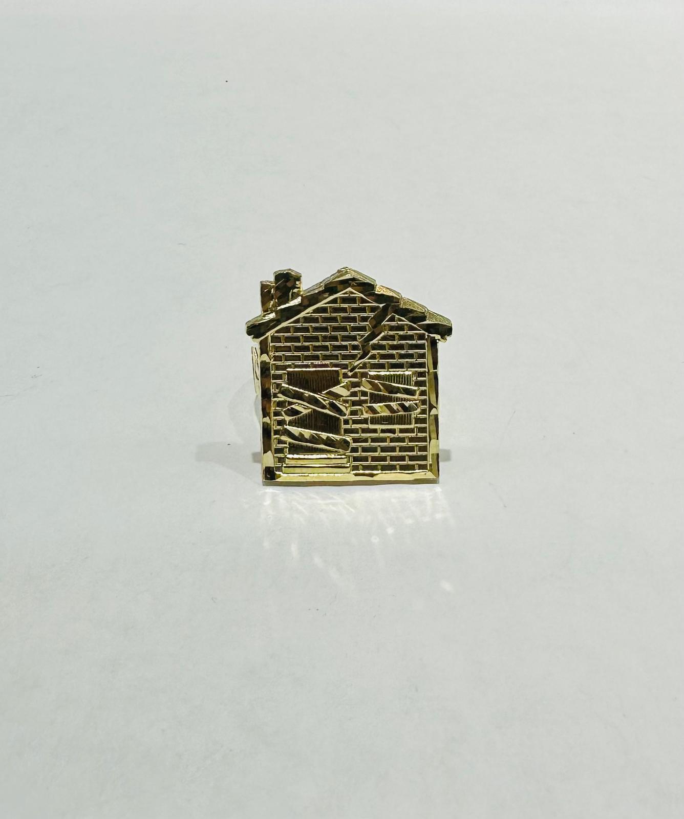 10K GOLD TRAP HOUSE RING-WEIGHT: 7.1gm