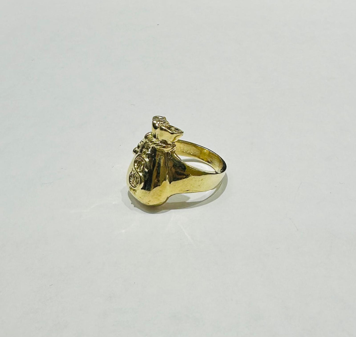 10K GOLD MONEY BAG RING - WEIGHT: 6.5gm